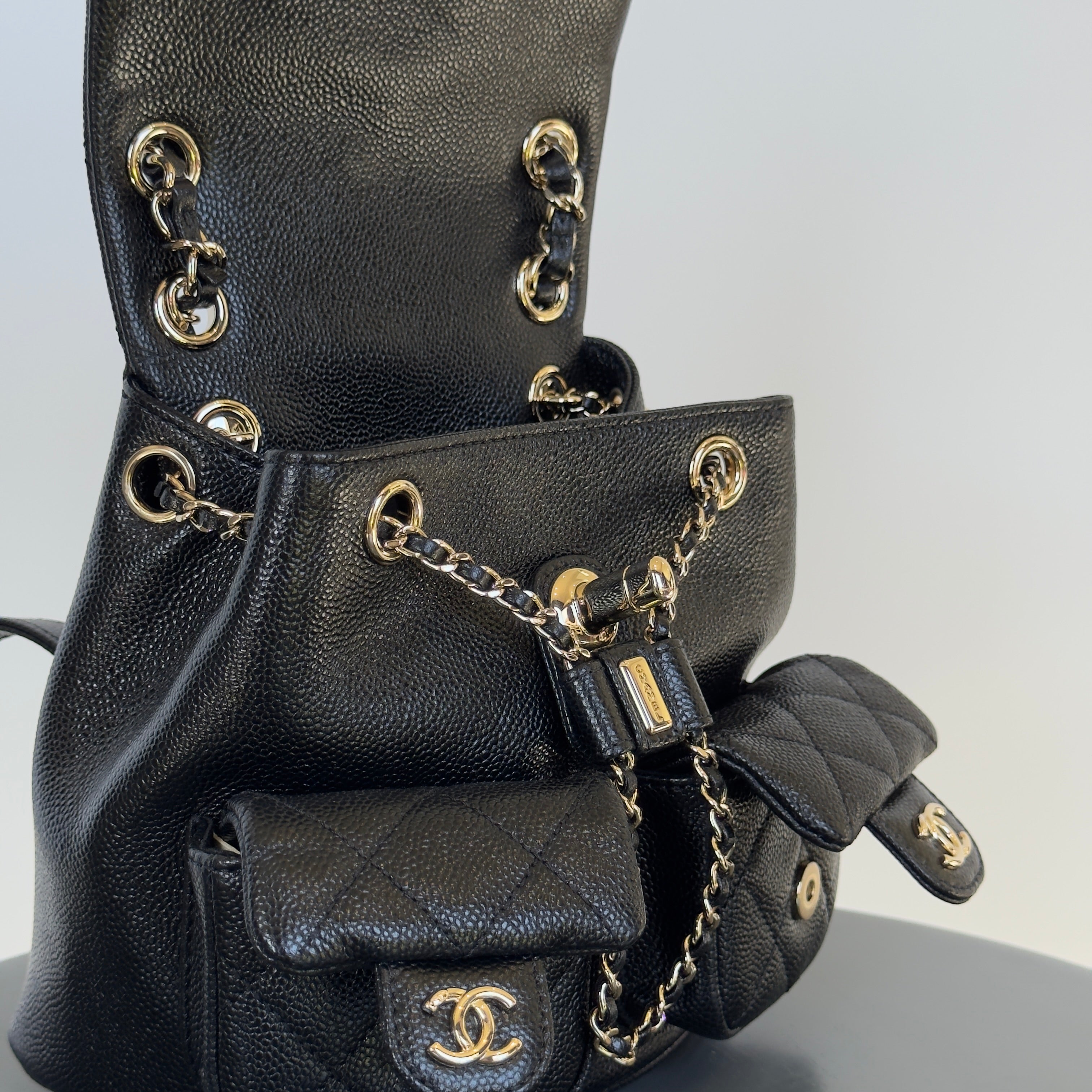 Chanel Duma Backpack Black Caviar Leather - Replica Handbags