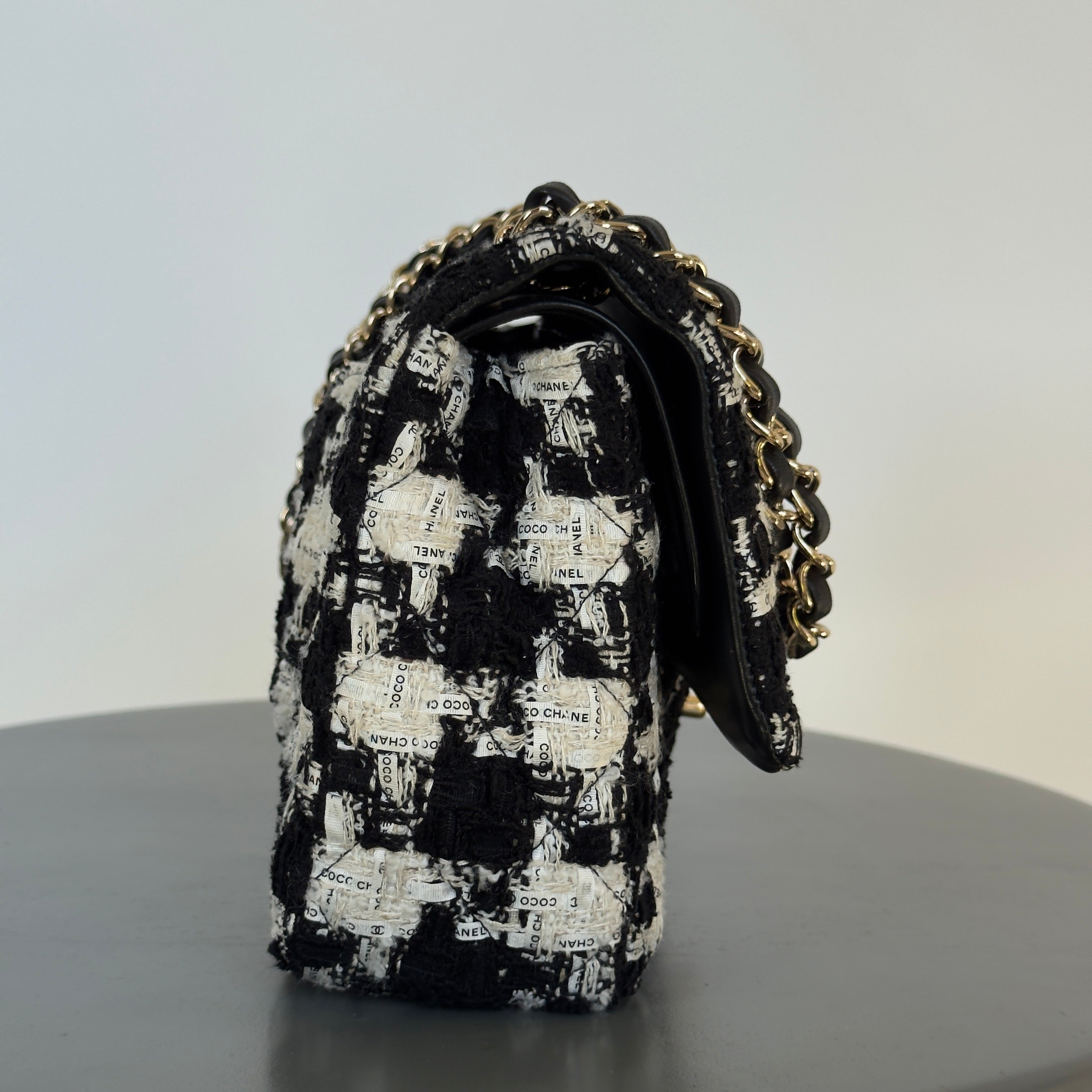 Chanel Classic Double Flap Medium 20S Houndstooth Tweed Light Gold Hardware - Replica Handbags