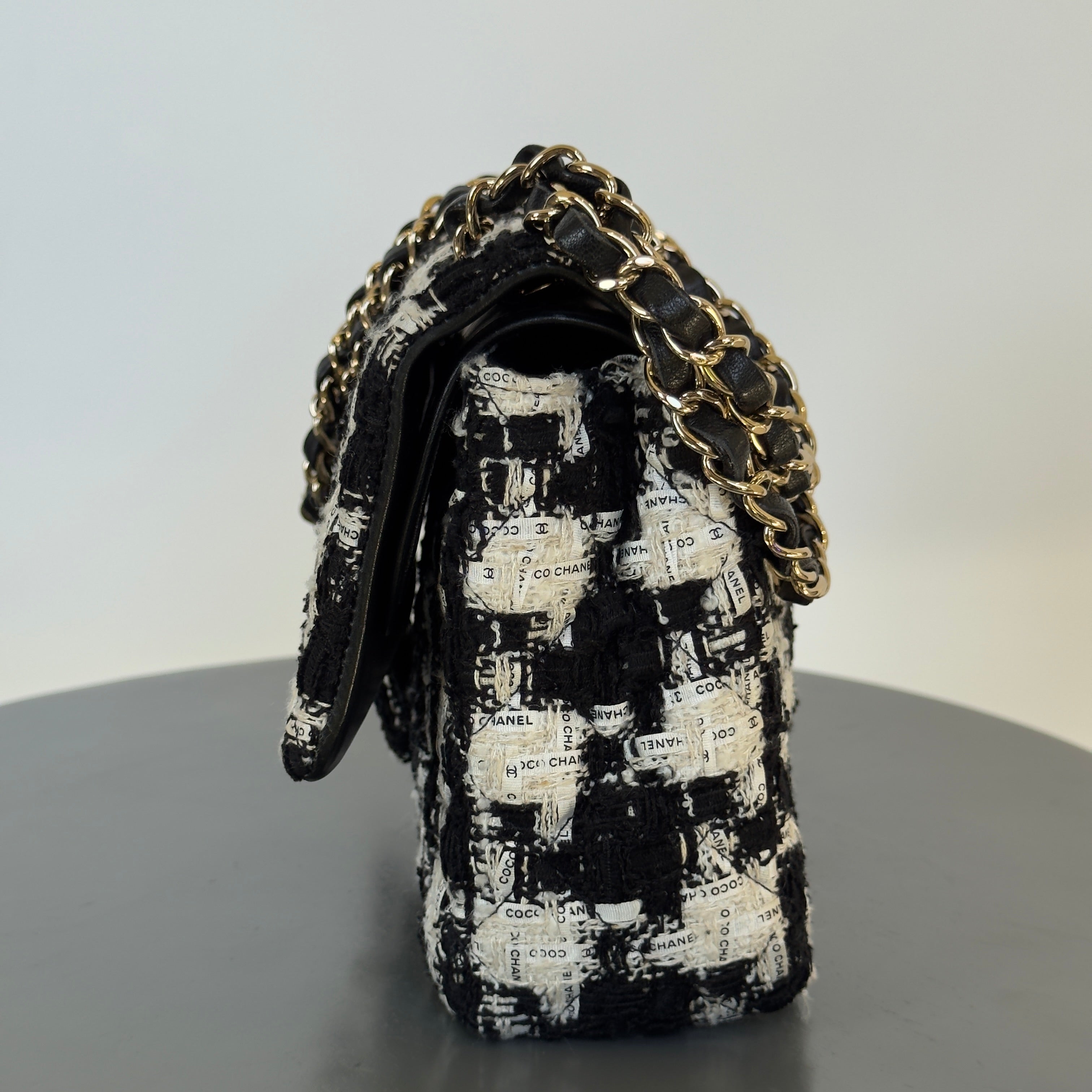 Chanel Classic Double Flap Medium 20S Houndstooth Tweed Light Gold Hardware - Replica Handbags