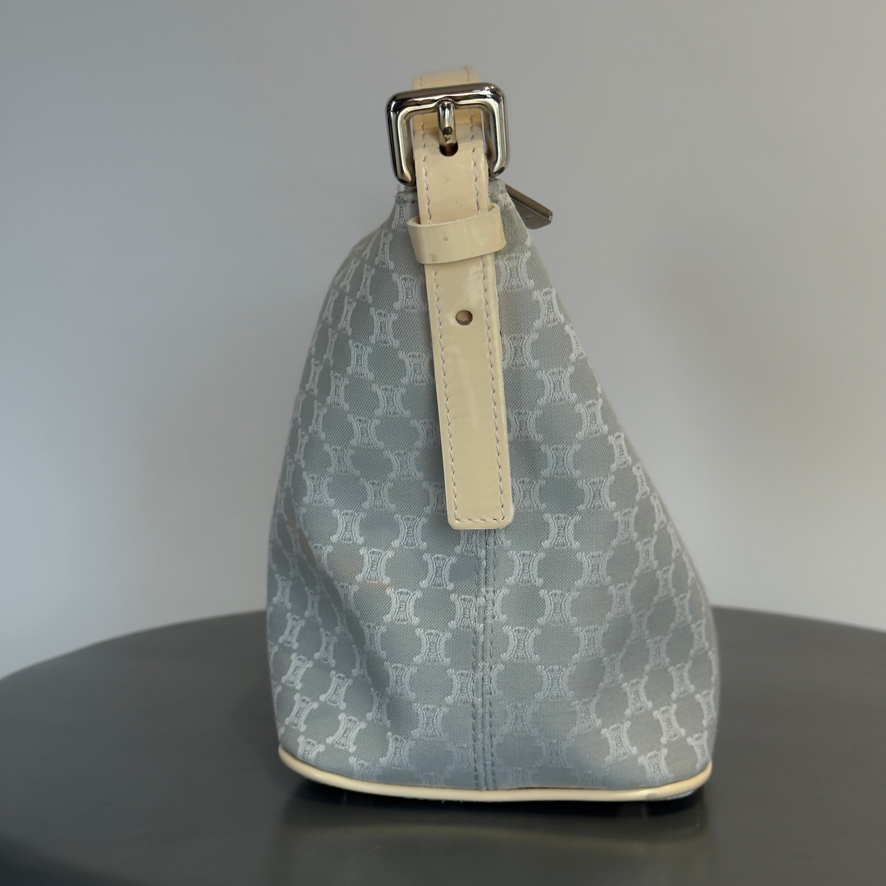 Vintage Celine Canvas Blue Triomphe Pochette -  Replica Handbags 