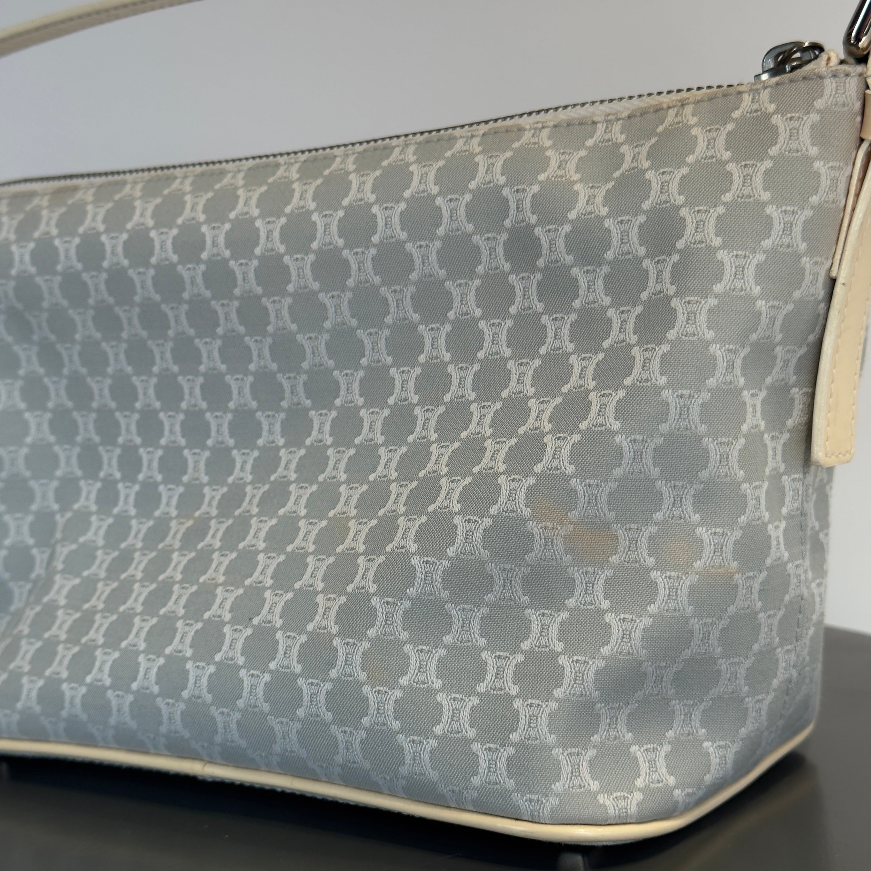 Vintage Celine Canvas Blue Triomphe Pochette -  Replica Handbags 