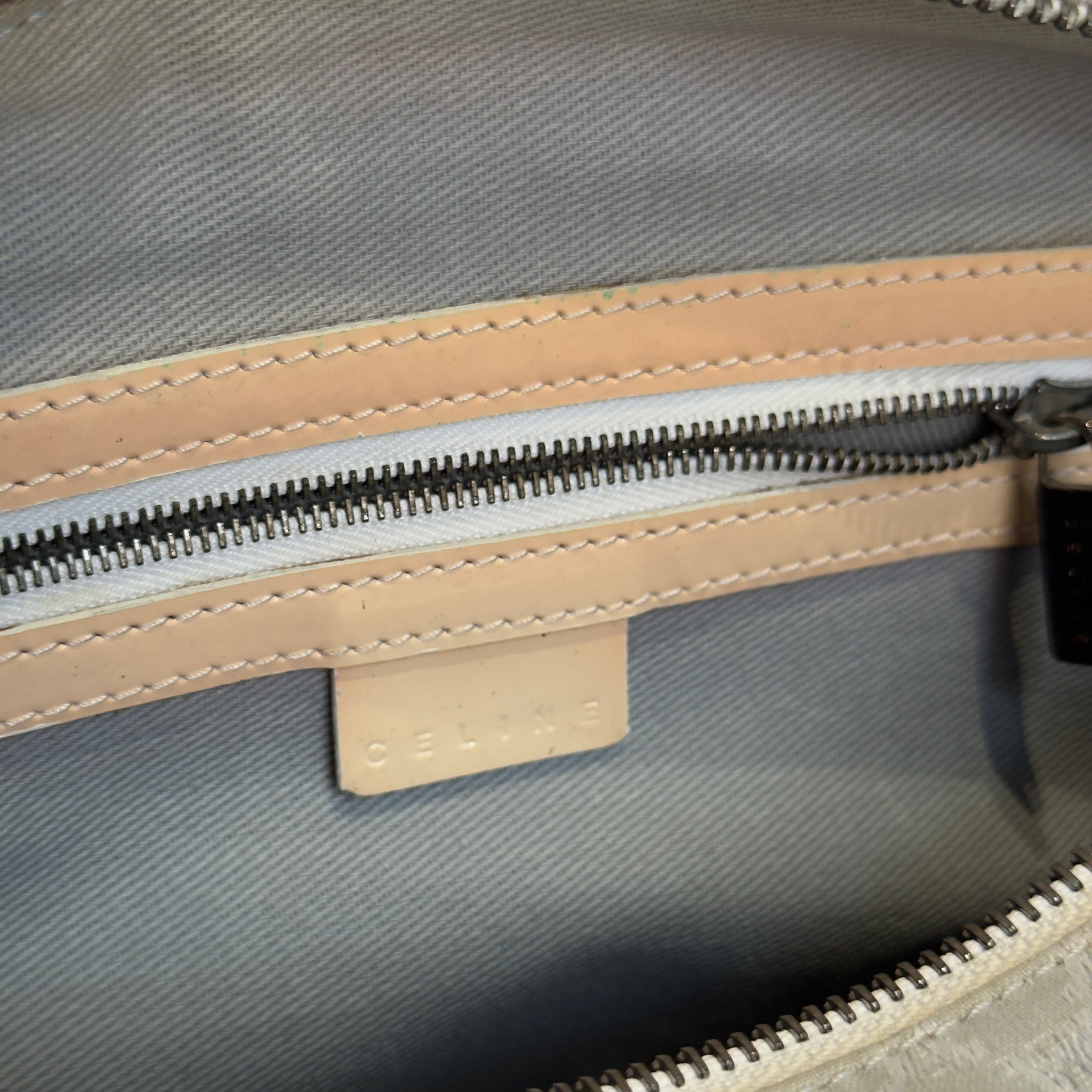 Vintage Celine Canvas Blue Triomphe Pochette - Replica Handbags