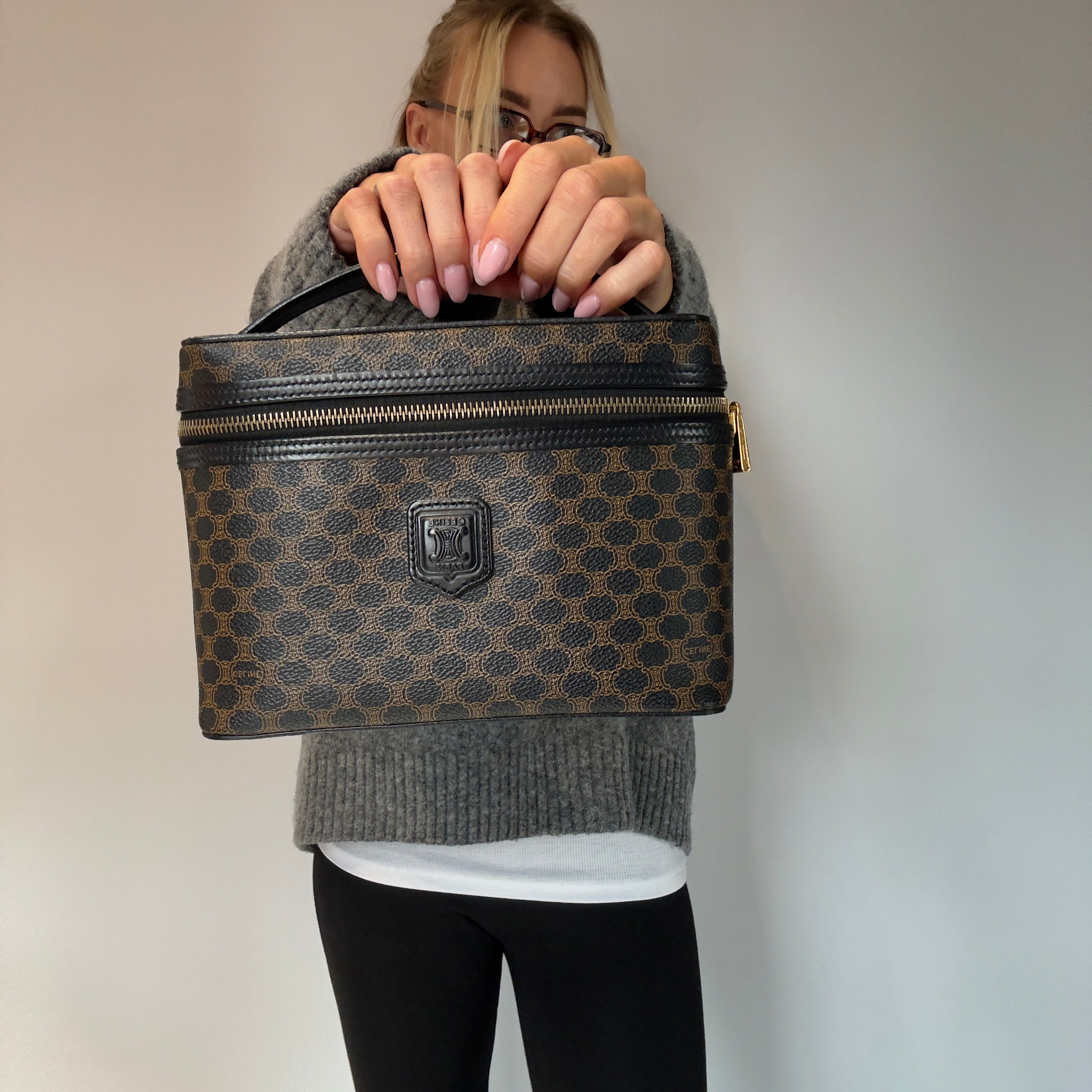 Celine Macadam Canvas Vanity Case -  Replica Handbags 