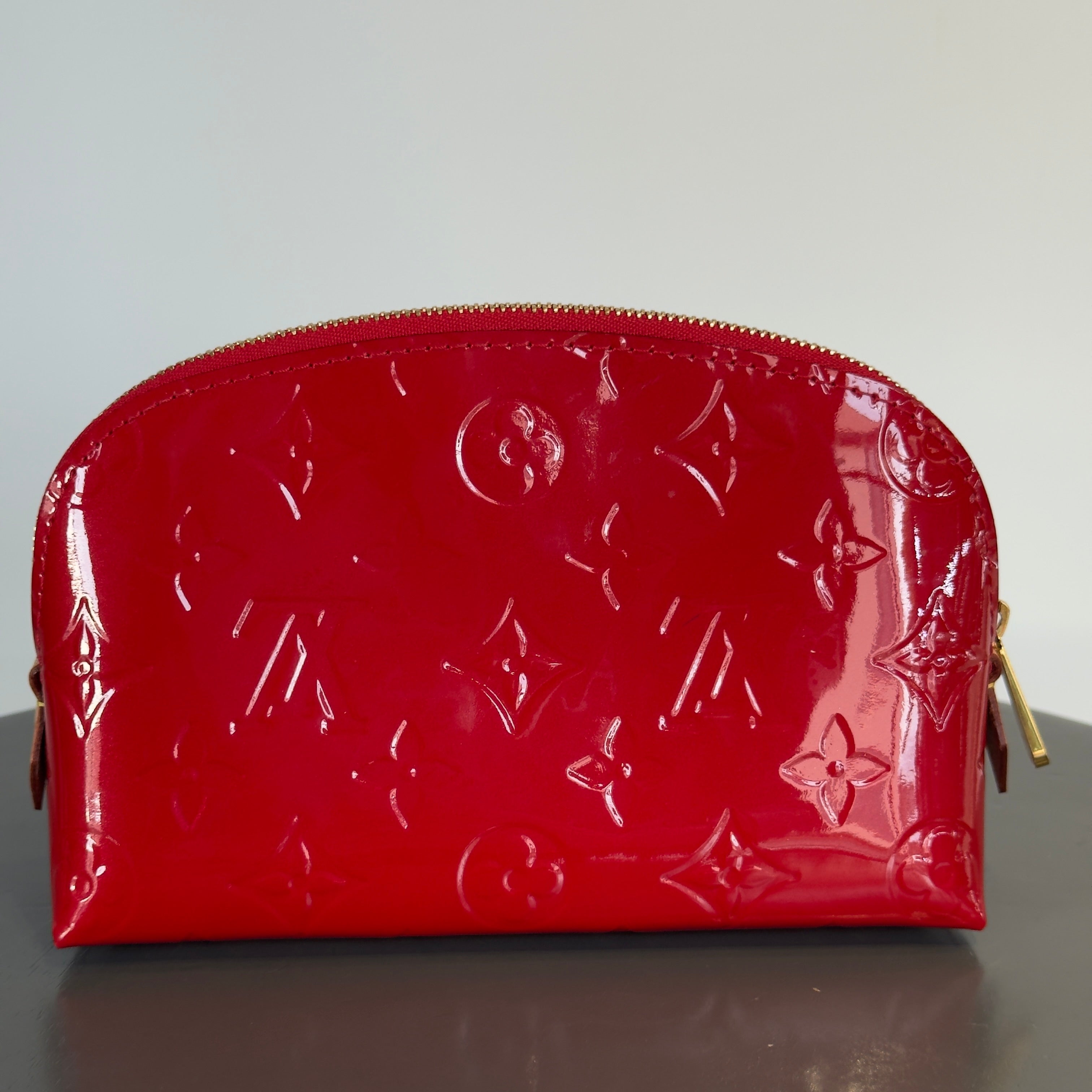 Louis Vuitton Red Vernis Cosmetic Pouch -  Replica Handbags 