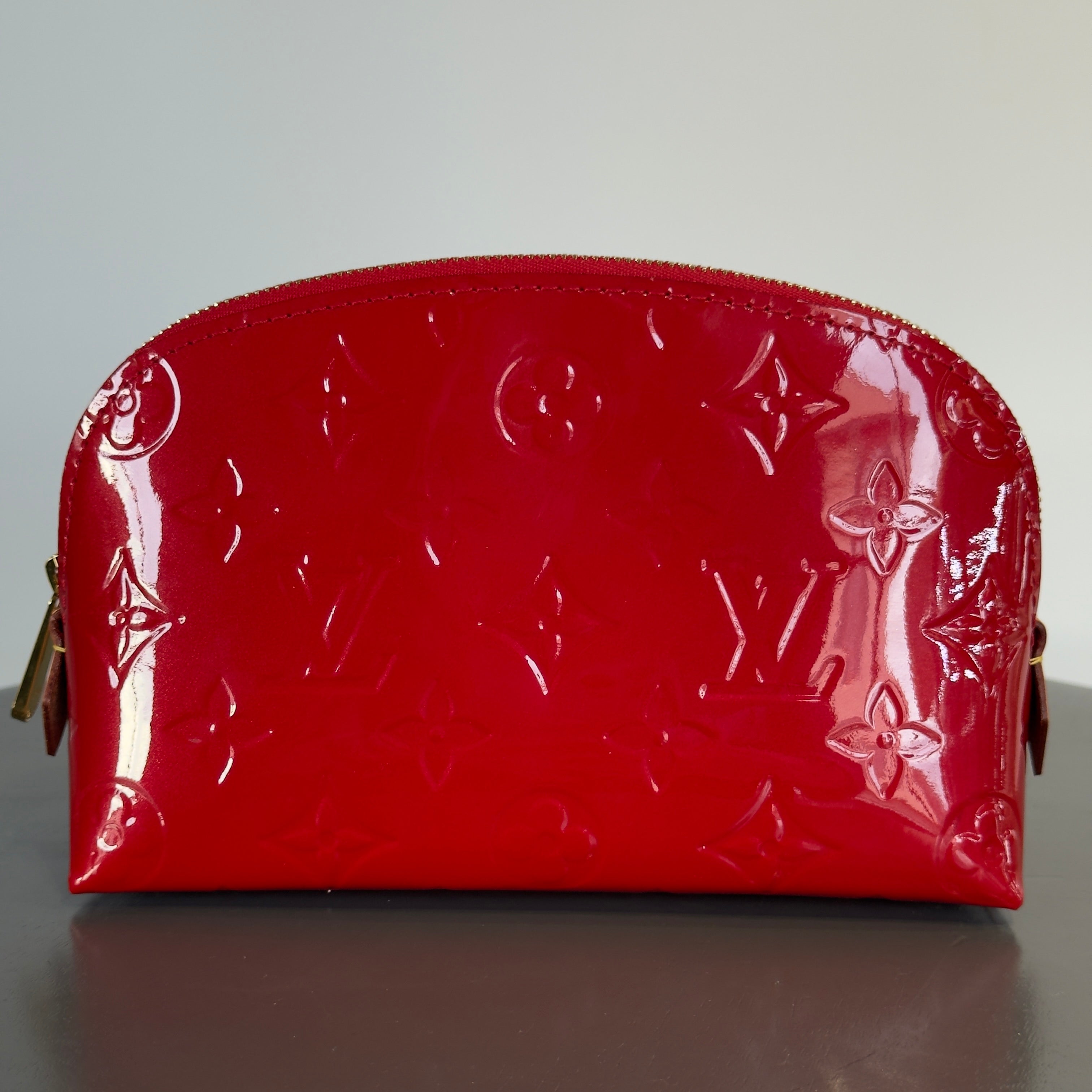 Louis Vuitton Red Vernis Cosmetic Pouch -  Replica Handbags 