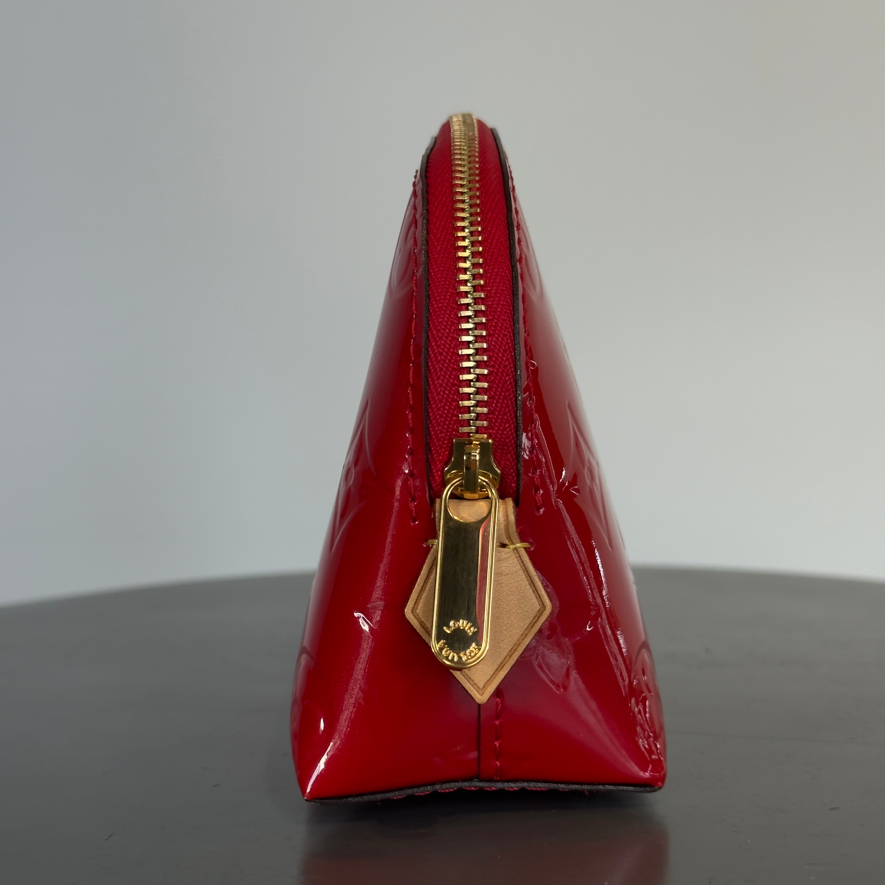 Louis Vuitton Red Vernis Cosmetic Pouch -  Replica Handbags 