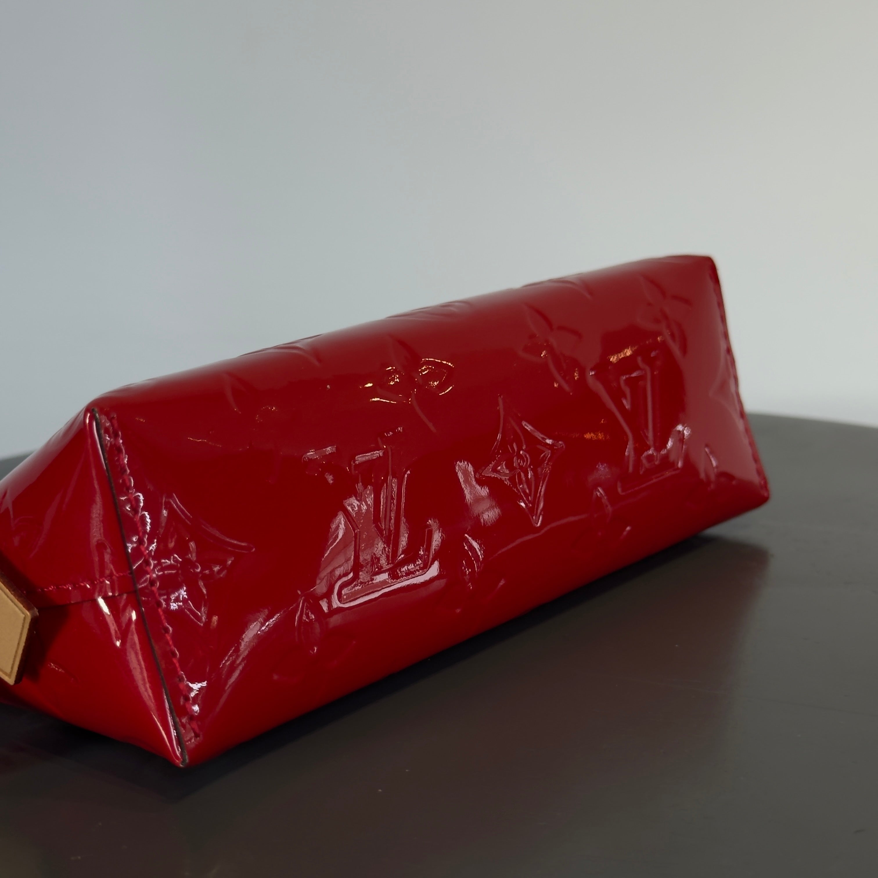 Louis Vuitton Red Vernis Cosmetic Pouch -  Replica Handbags 