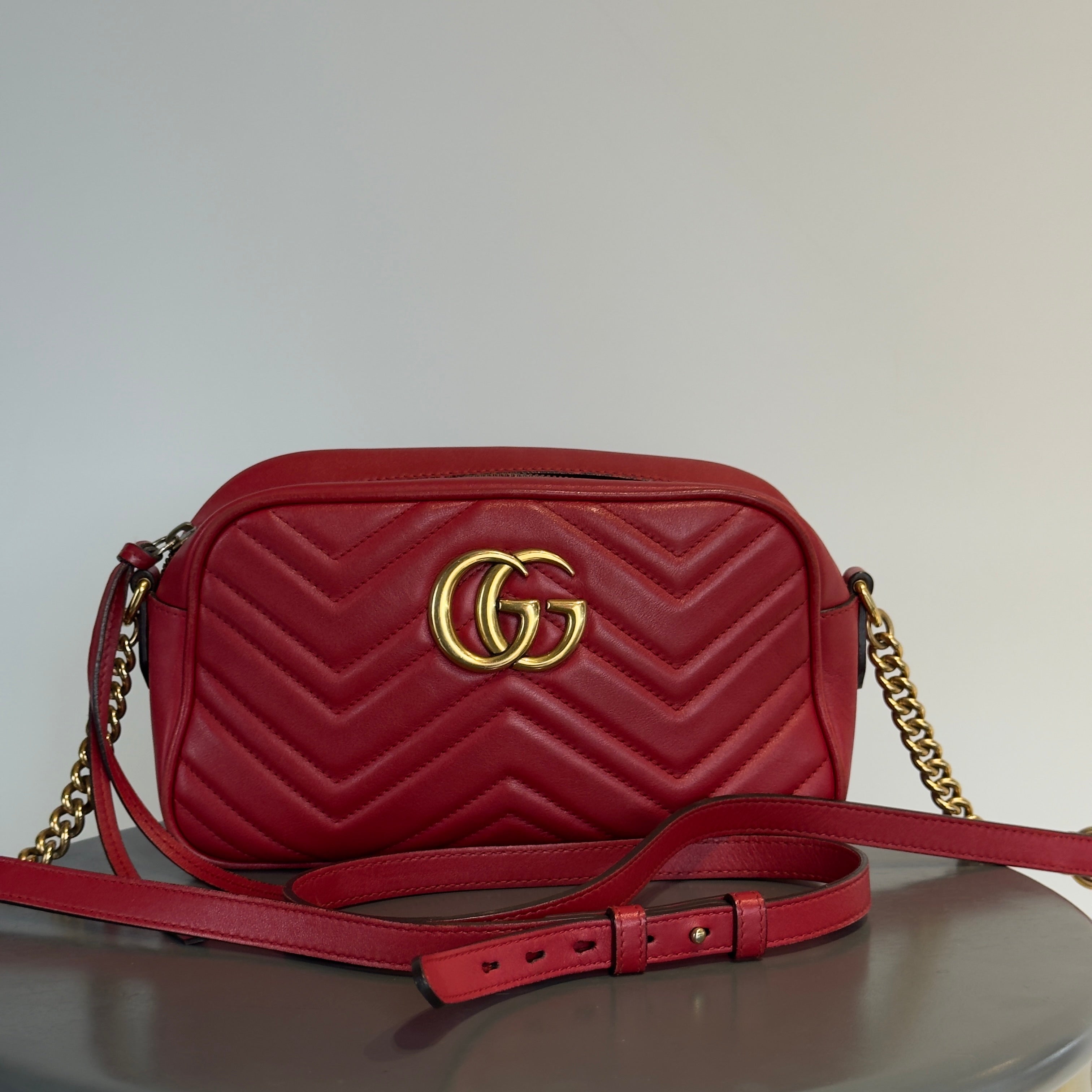 Gucci Red Marmont Crossbody Bag -  Replica Handbags 