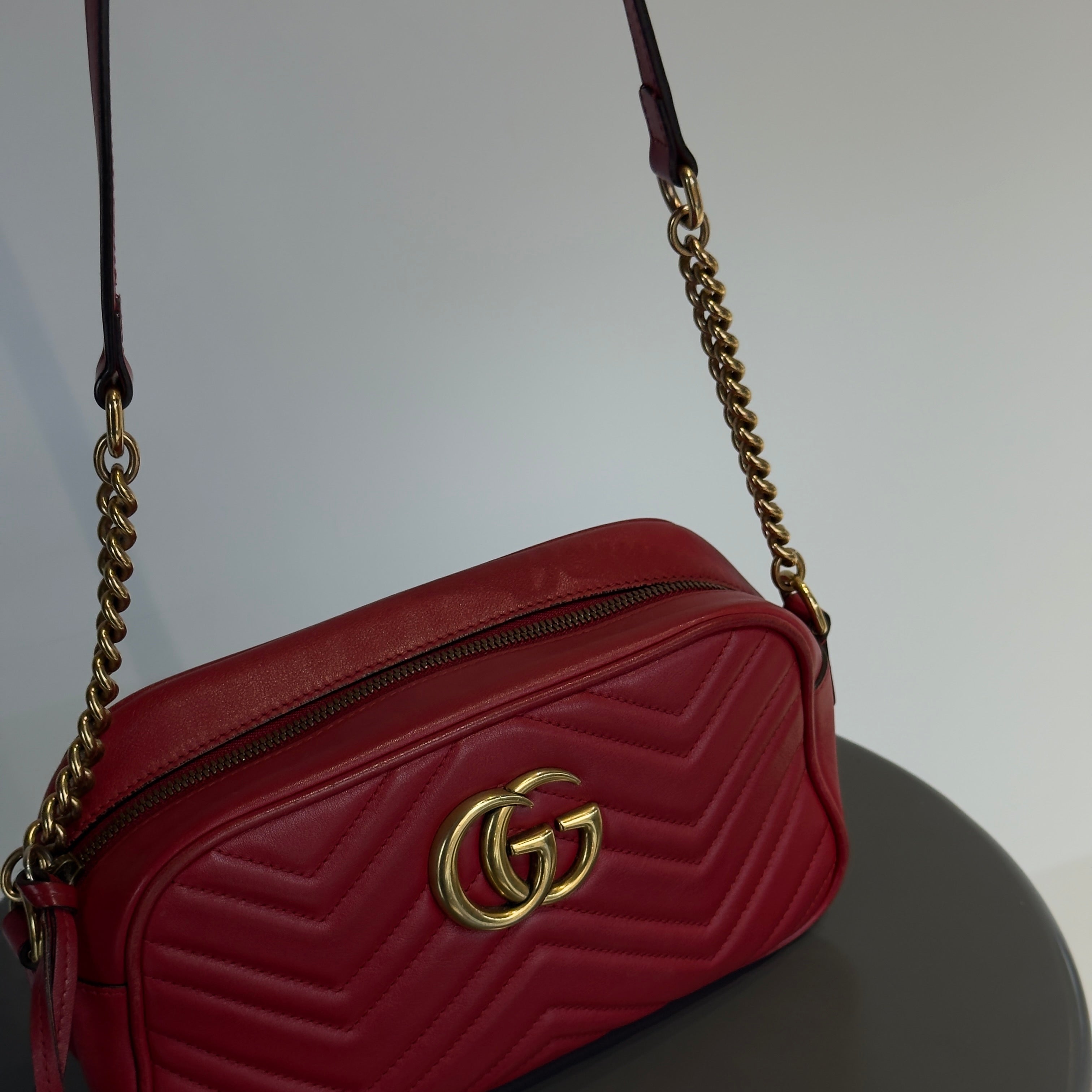 Gucci Red Marmont Crossbody Bag -  Replica Handbags 