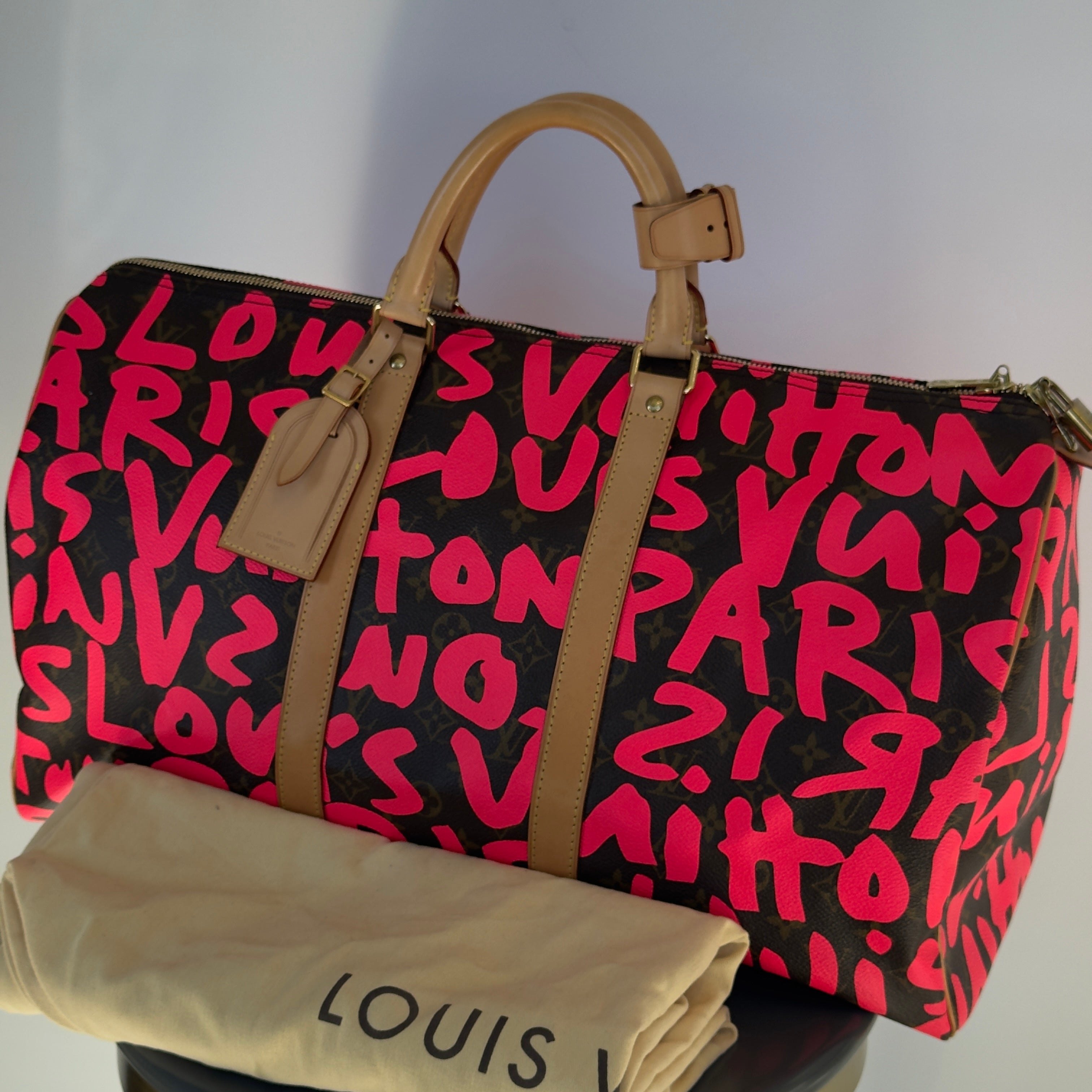 Louis Vuitton Stephen Sprouse Monogram Graffiti Keepall 50 Fuchsia - Replica Handbags