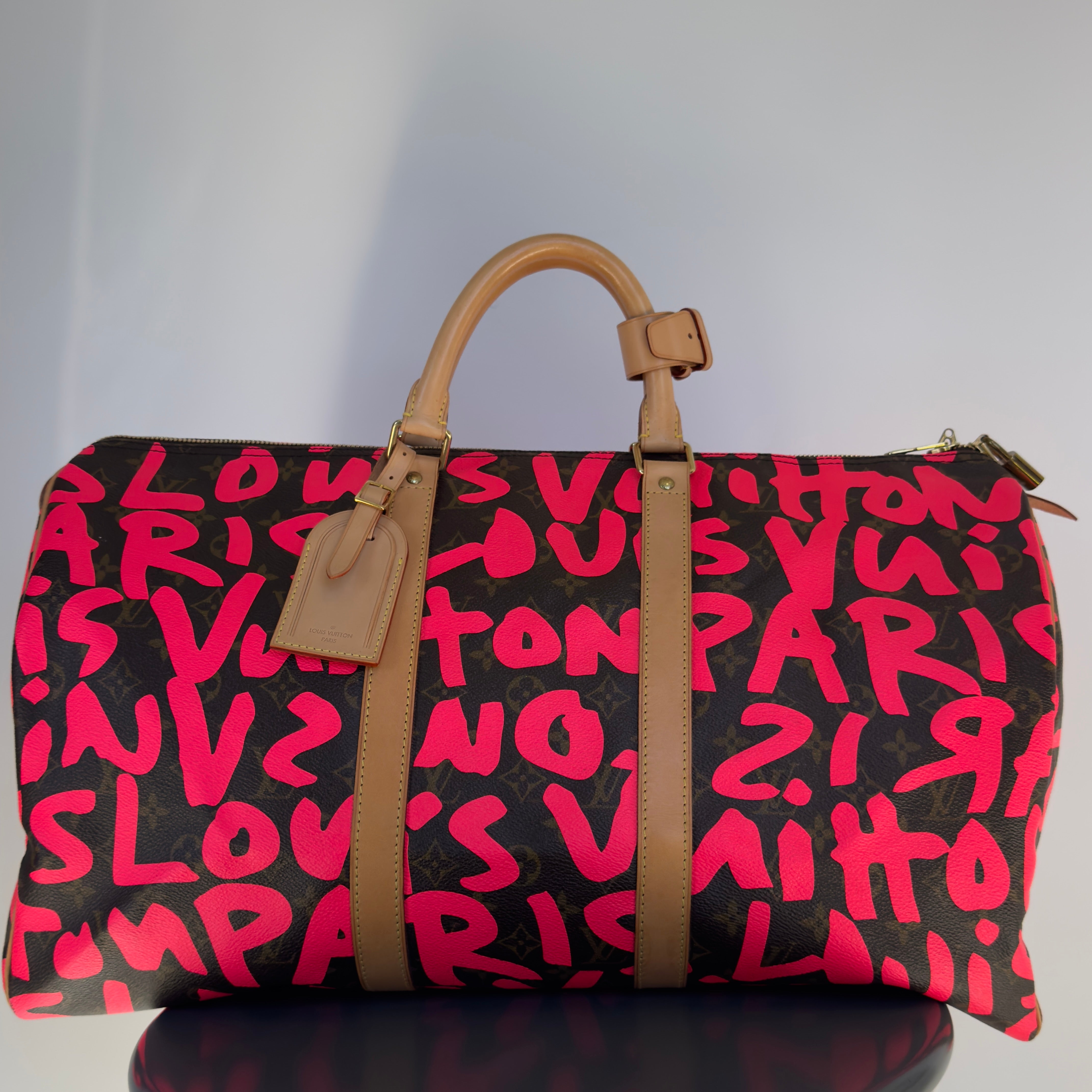 Louis Vuitton Stephen Sprouse Monogram Graffiti Keepall 50 Fuchsia -  Replica Handbags 