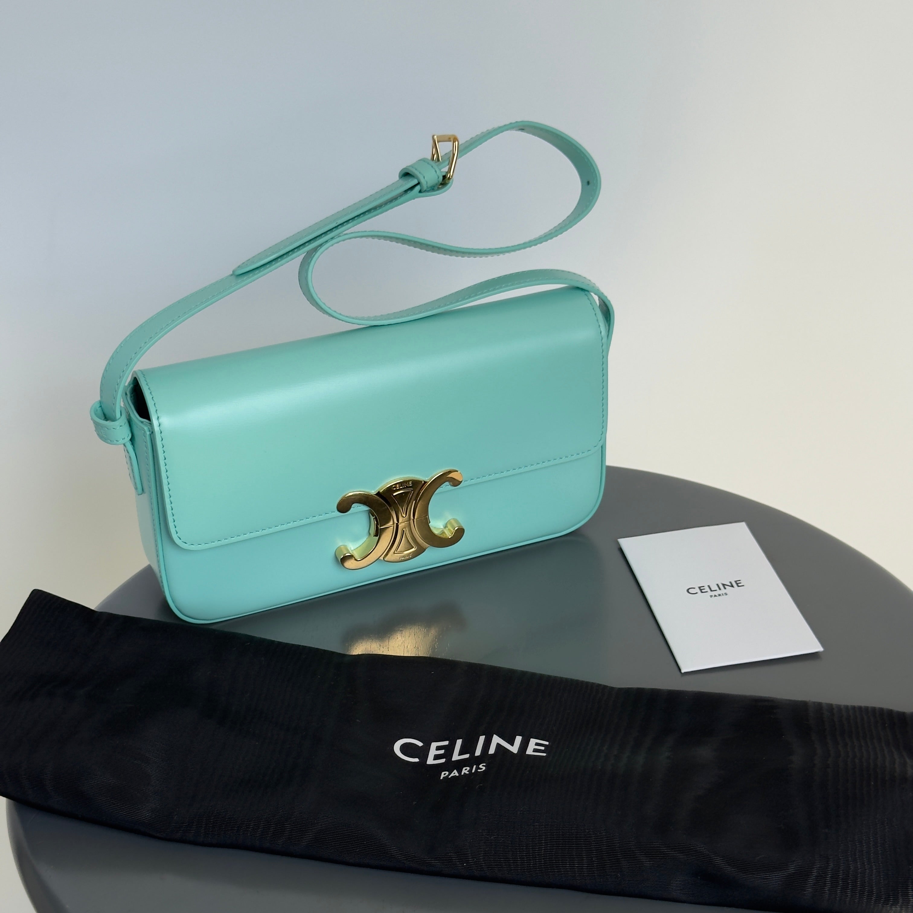 Celine Shoulder Bag Claude in Turquoise -  Replica Handbags 