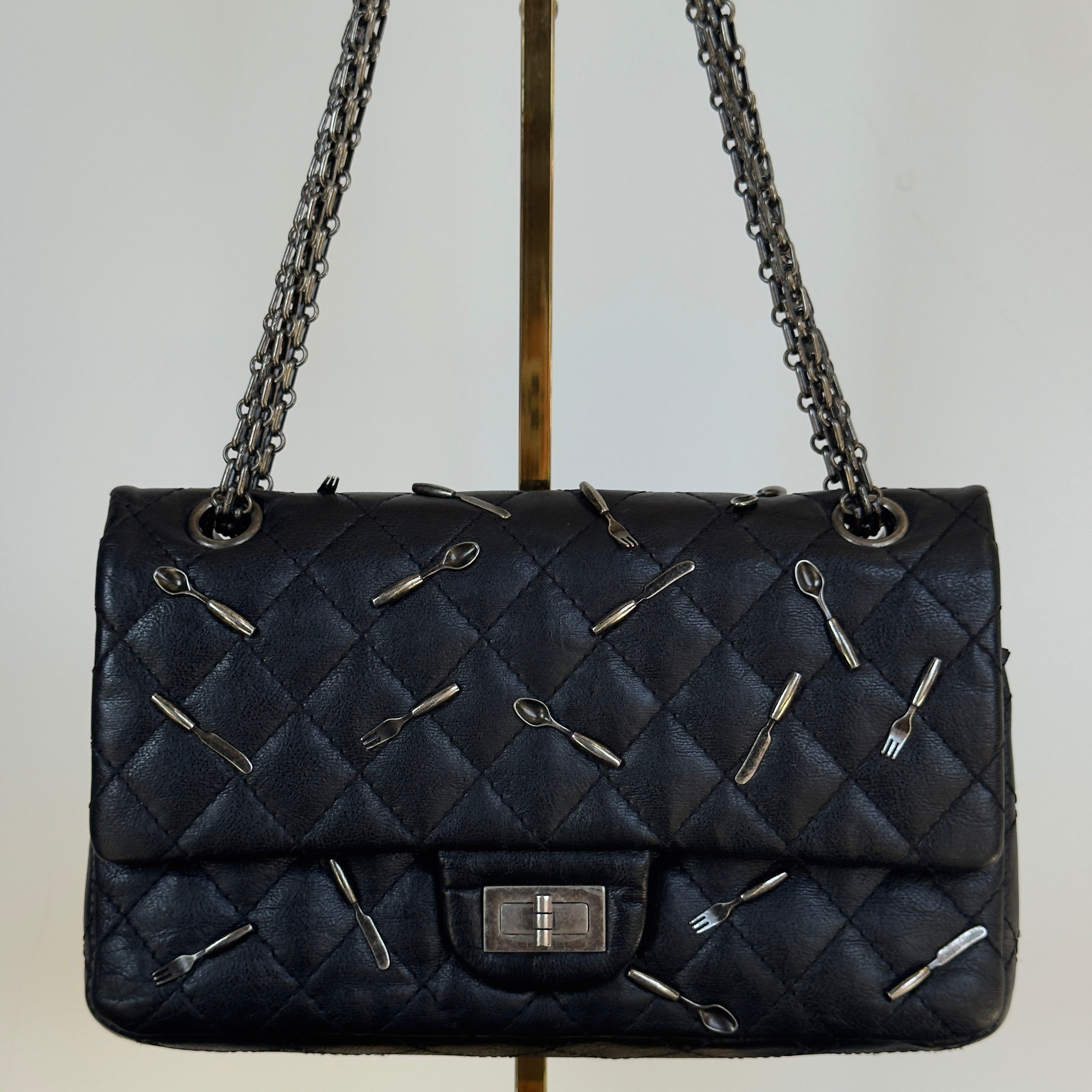 Ultra Rare Limited Edition Chanel 2015 Calfskin Brasserie Charms 2.55 Reissue Flap Bag - Replica Handbags