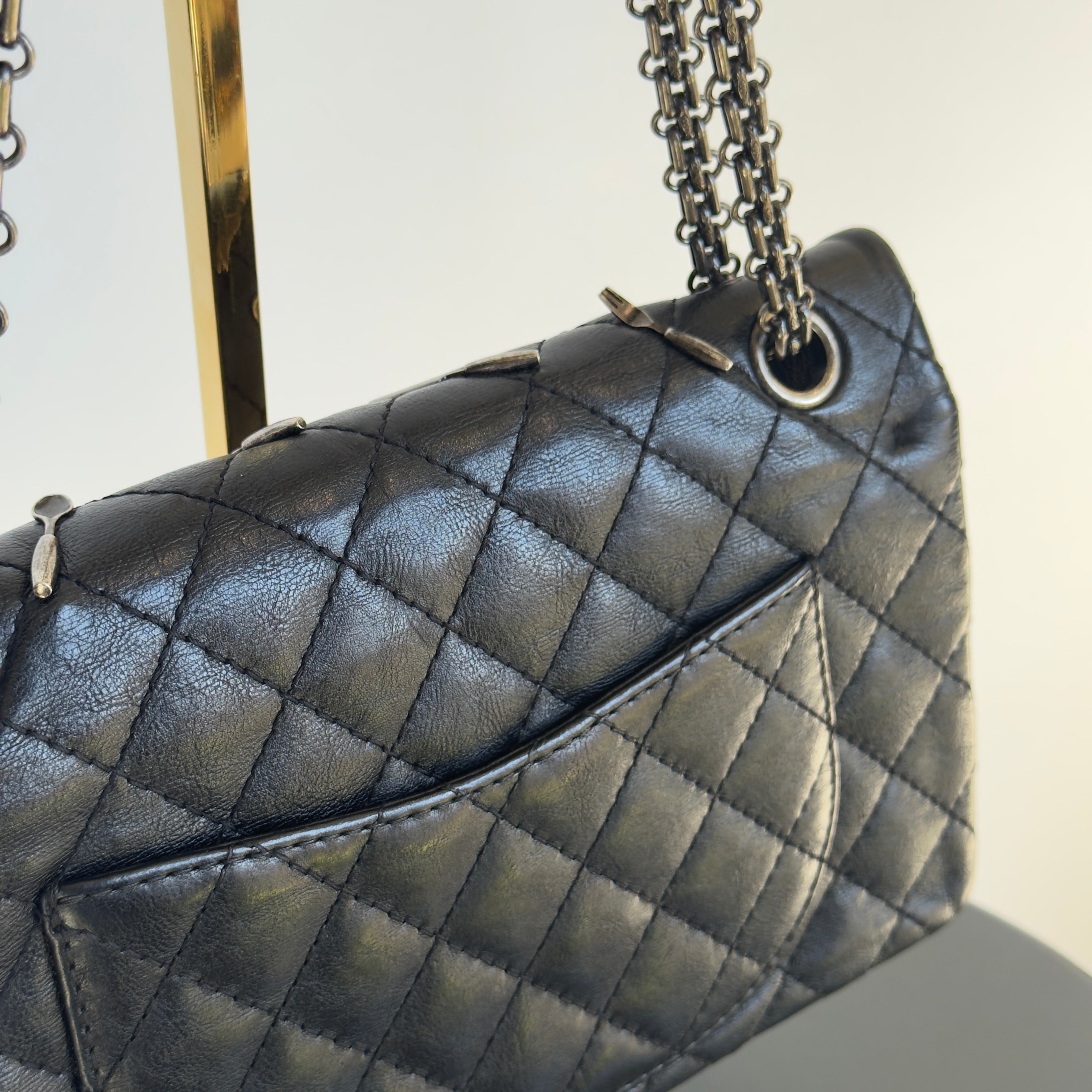 Ultra Rare Limited Edition Chanel 2015 Calfskin Brasserie Charms 2.55 Reissue Flap Bag -  Replica Handbags 