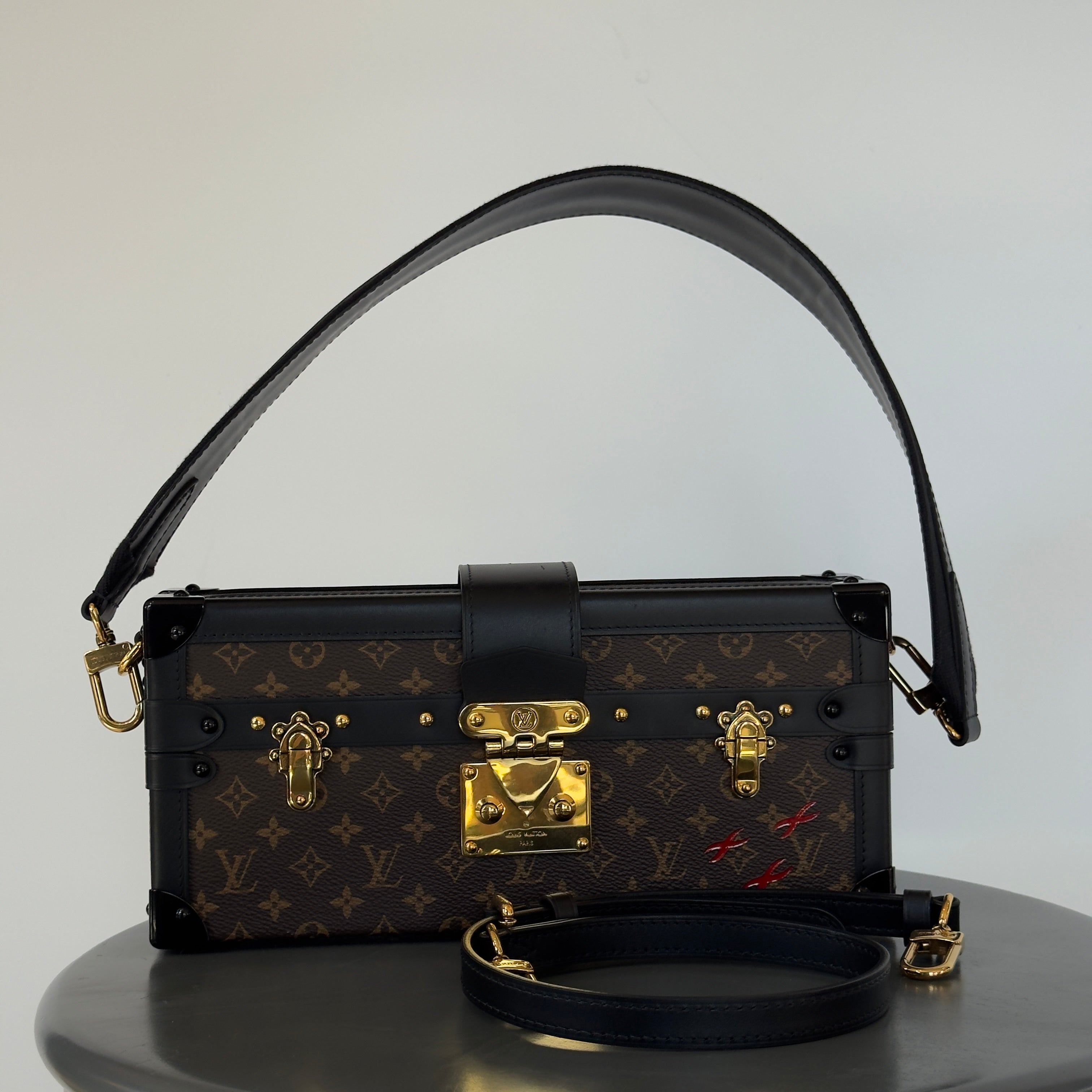 Louis Vuitton Limited Edition Runway Monogram Canvas Petite Malle East West Gold Hardware 2022 -  Replica Handbags 