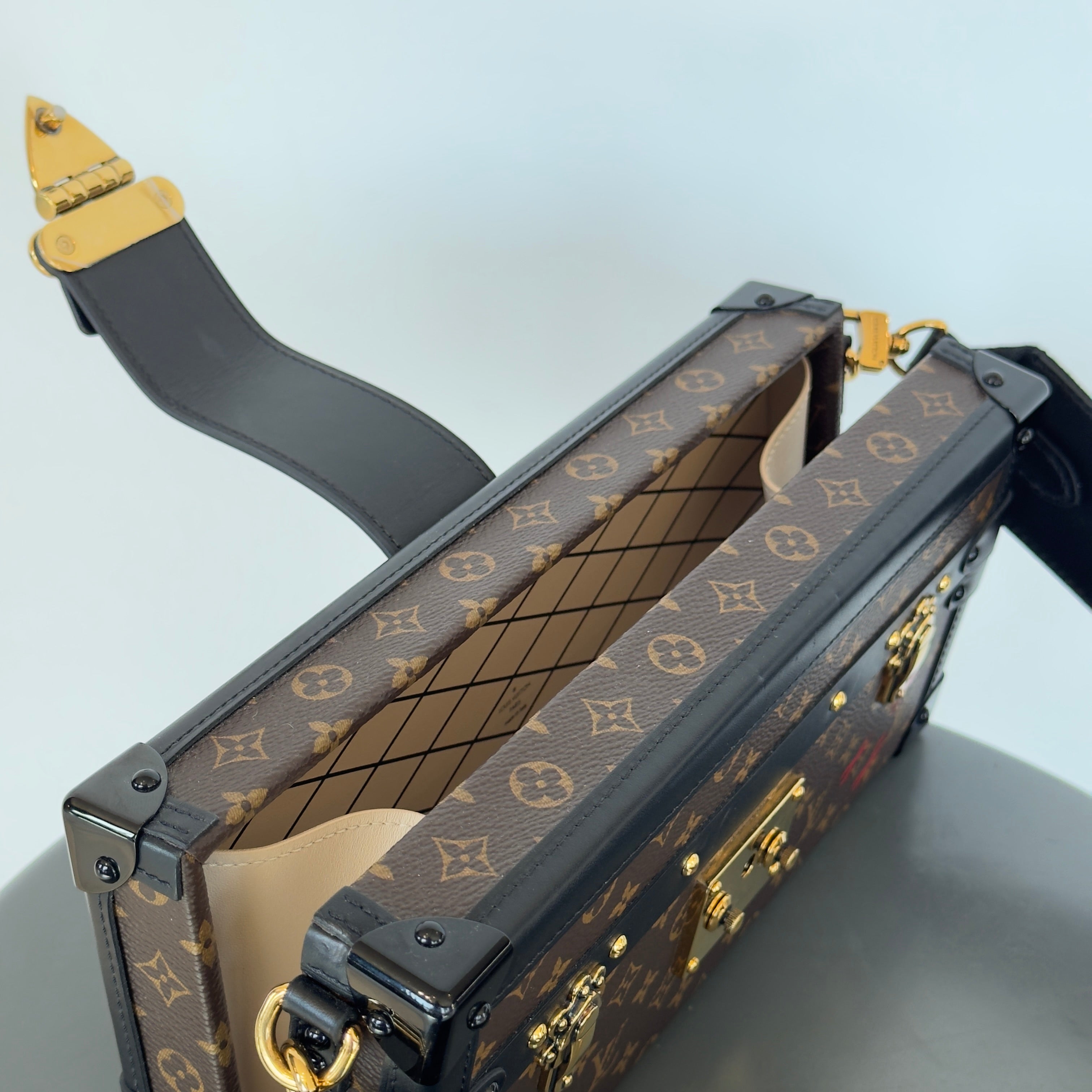 Louis Vuitton Limited Edition Runway Monogram Canvas Petite Malle East West Gold Hardware 2022 -  Replica Handbags 