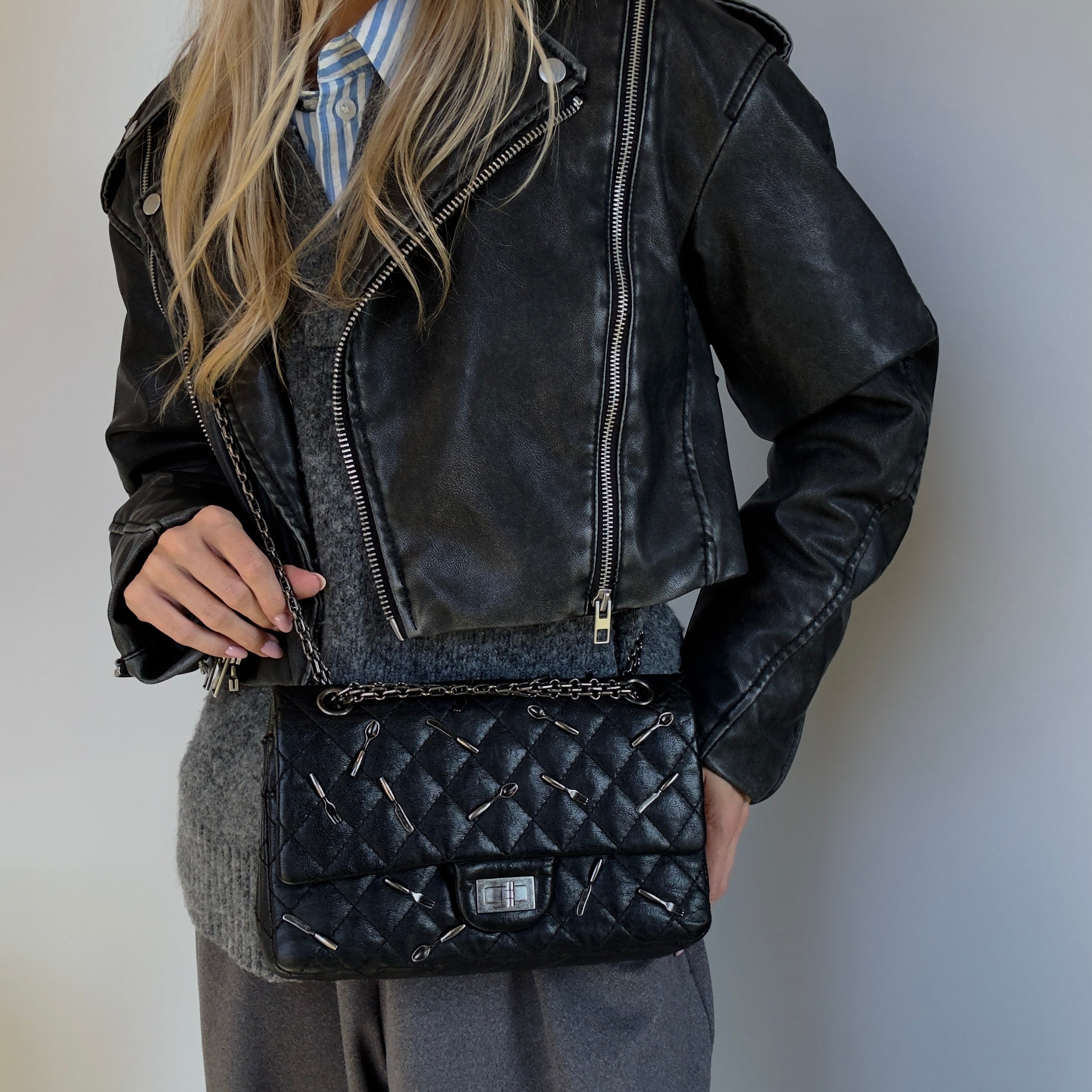 Ultra Rare Limited Edition Chanel 2015 Calfskin Brasserie Charms 2.55 Reissue Flap Bag -  Replica Handbags 