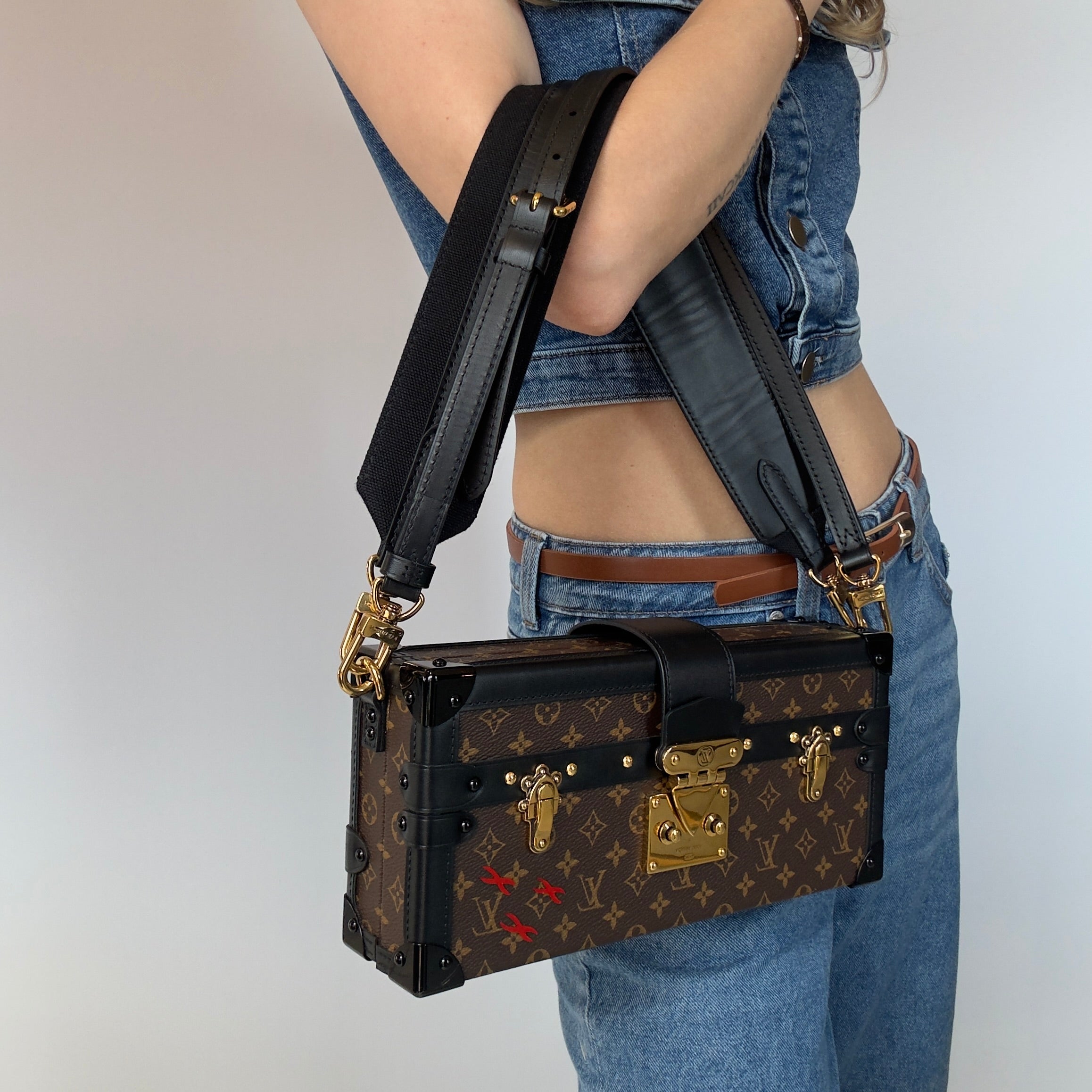 Louis Vuitton Limited Edition Runway Monogram Canvas Petite Malle East West Gold Hardware 2022 -  Replica Handbags 