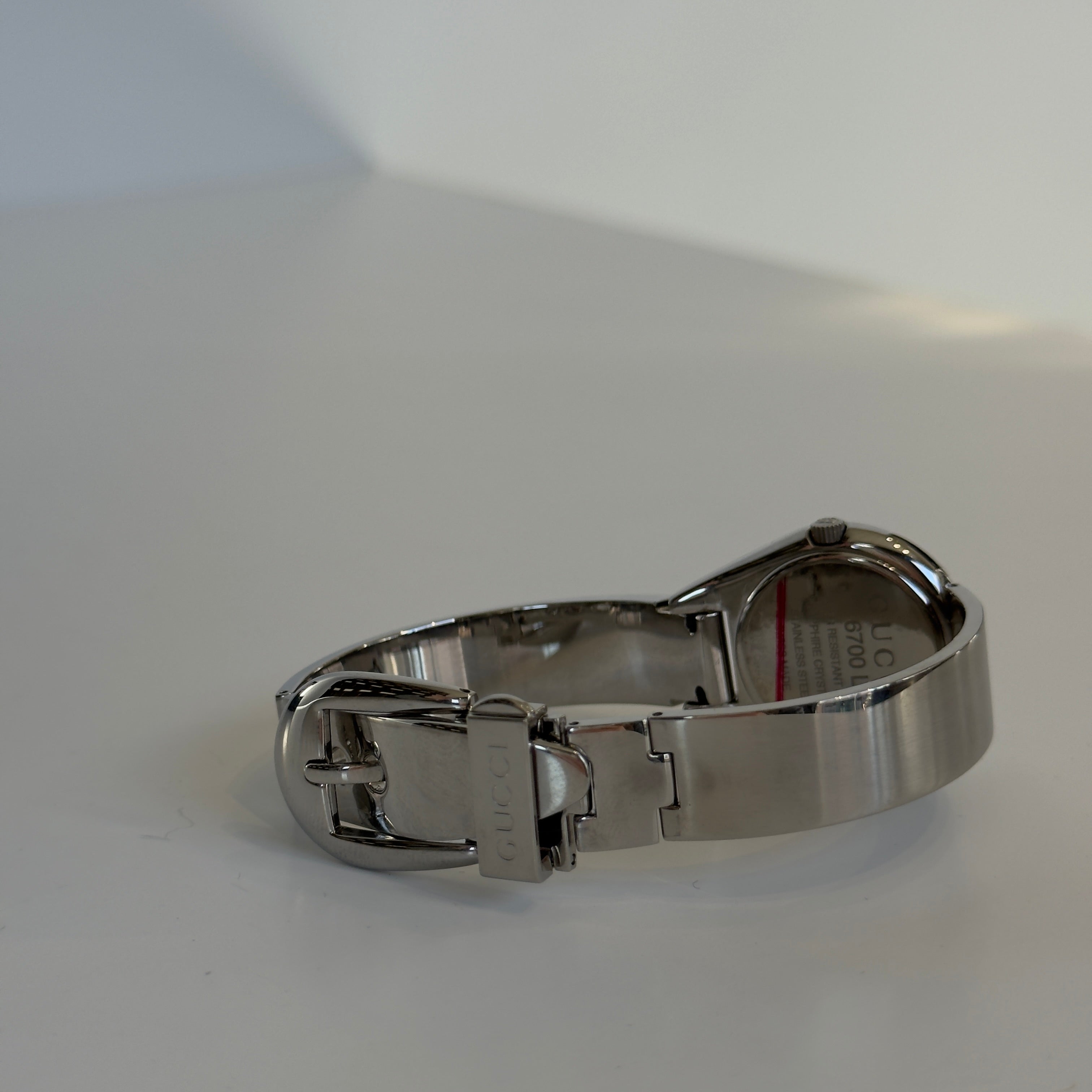 Gucci 6700L Mirror Buckle Bangle Watch -  Replica Handbags 