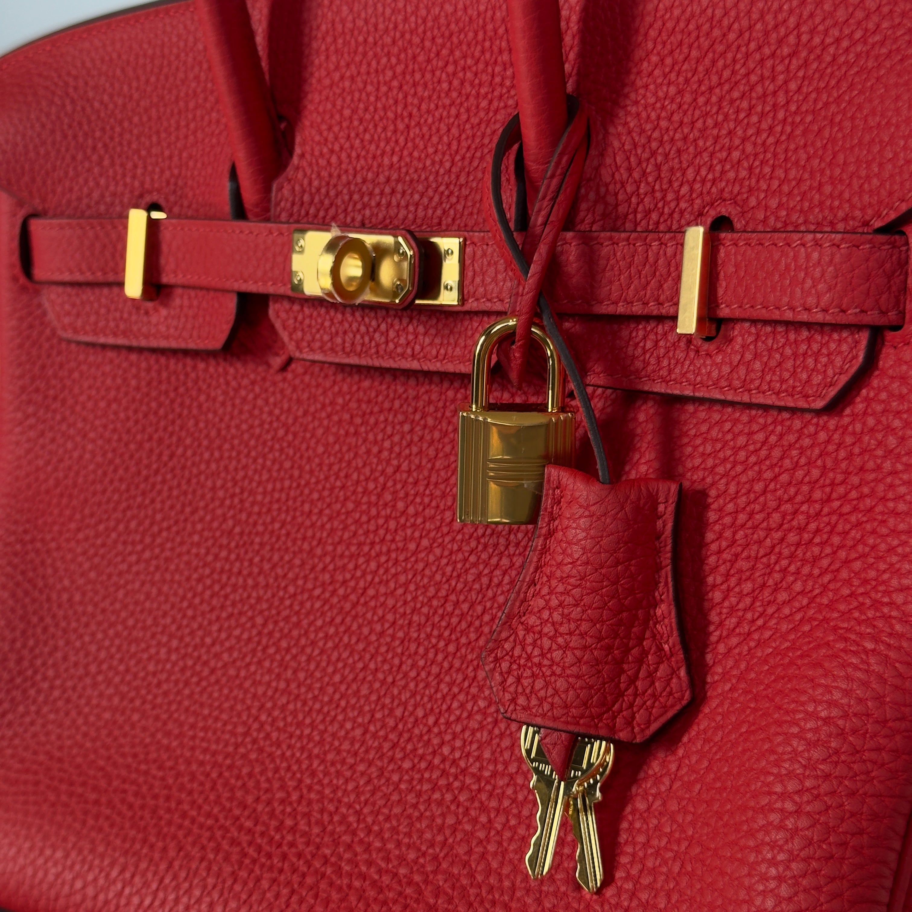 Hermes Birkin 25 Rouge De Coeur Togo Gold Toned Hardware -  Replica Handbags 