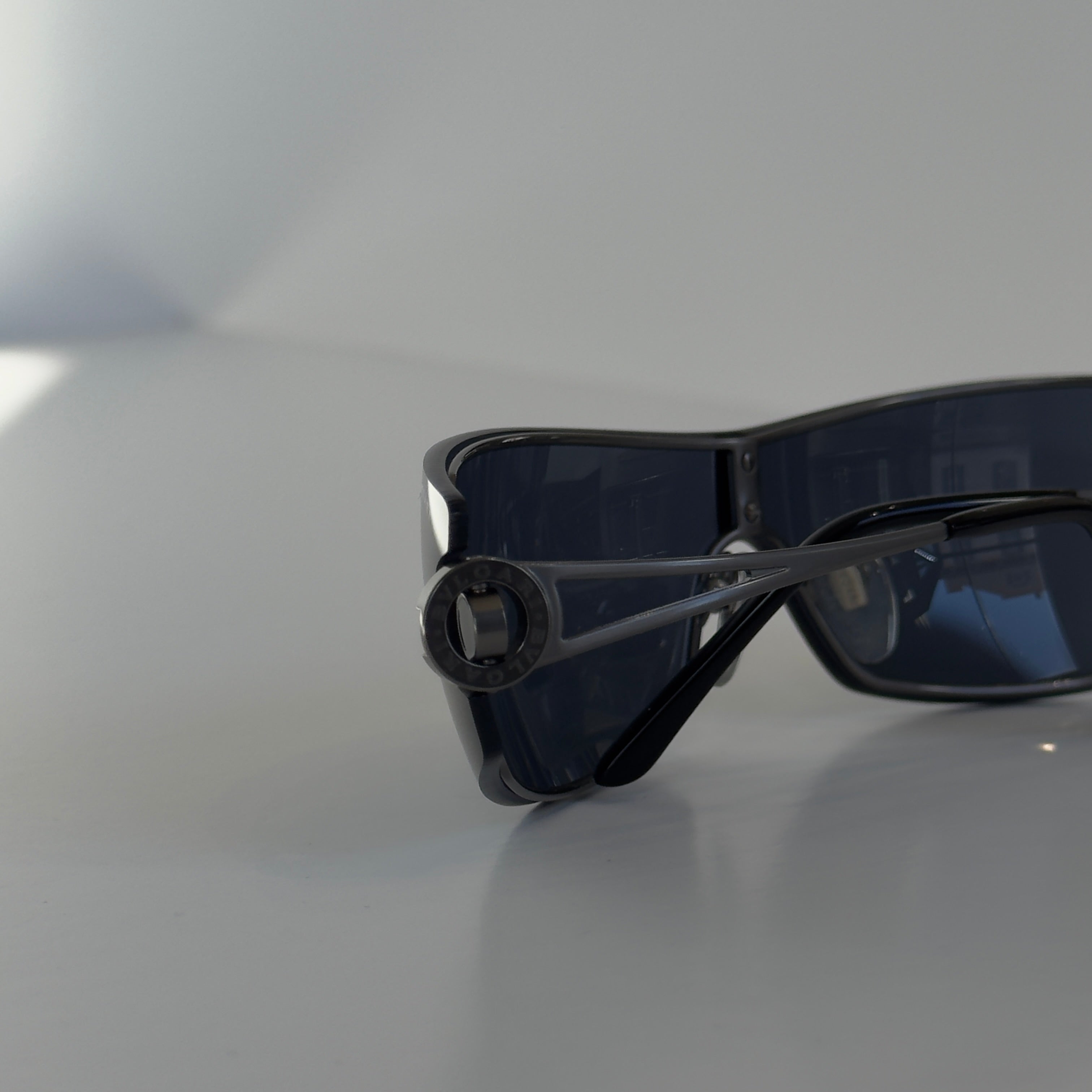 Bvlgari Black Wire Frame Shield Sunglasses -  Replica Handbags 