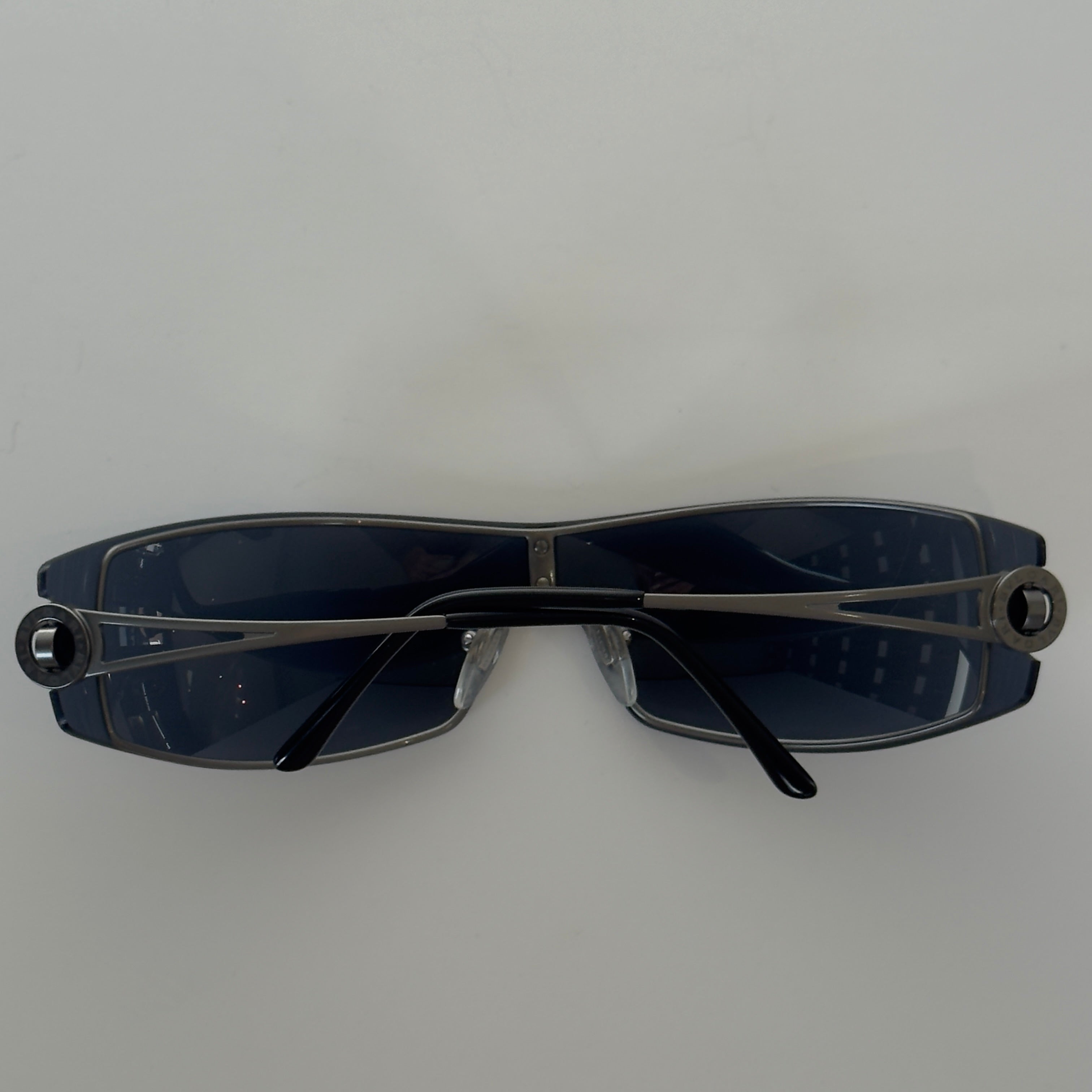 Bvlgari Black Wire Frame Shield Sunglasses -  Replica Handbags 