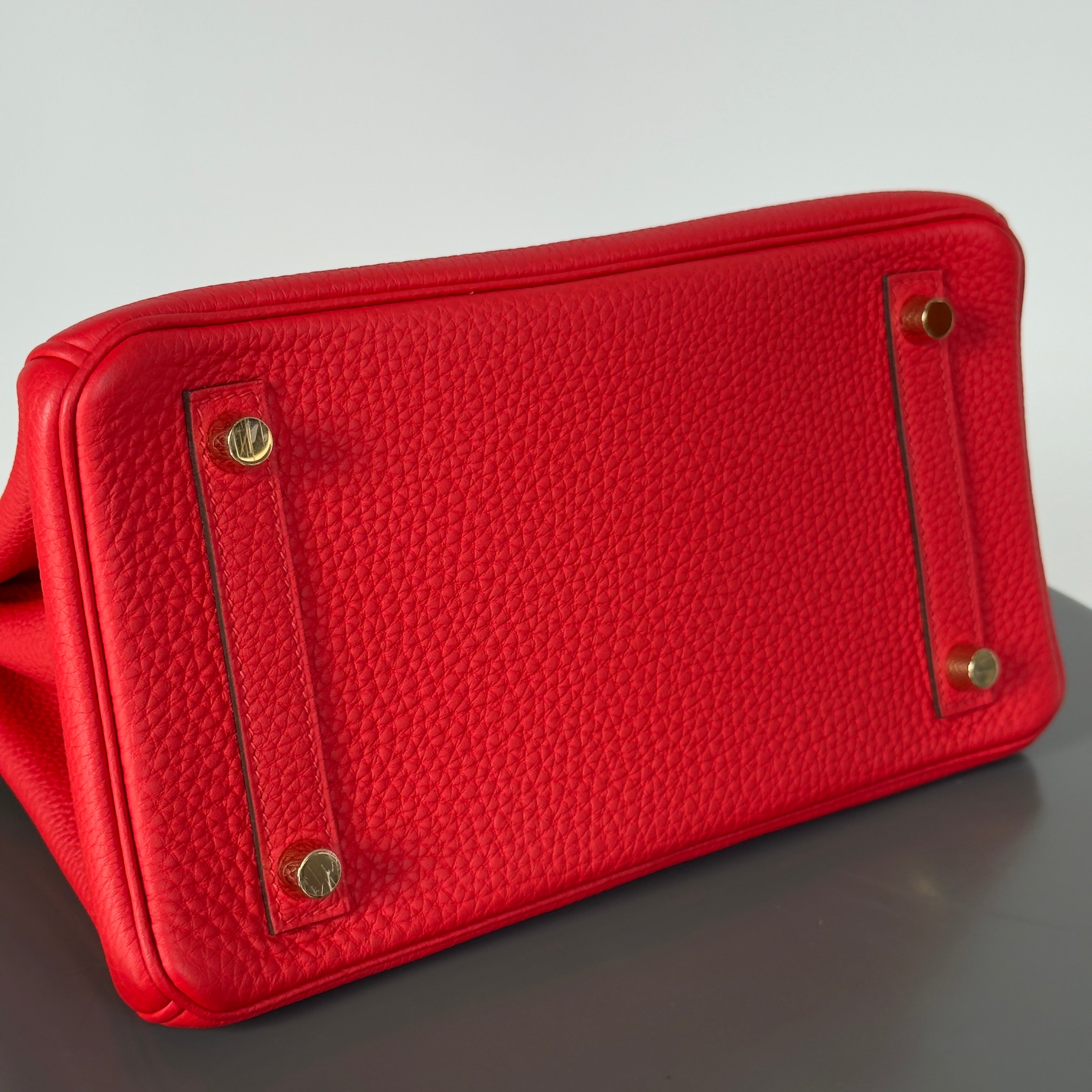 Hermes Birkin 25 Rouge De Coeur Togo Gold Toned Hardware -  Replica Handbags 