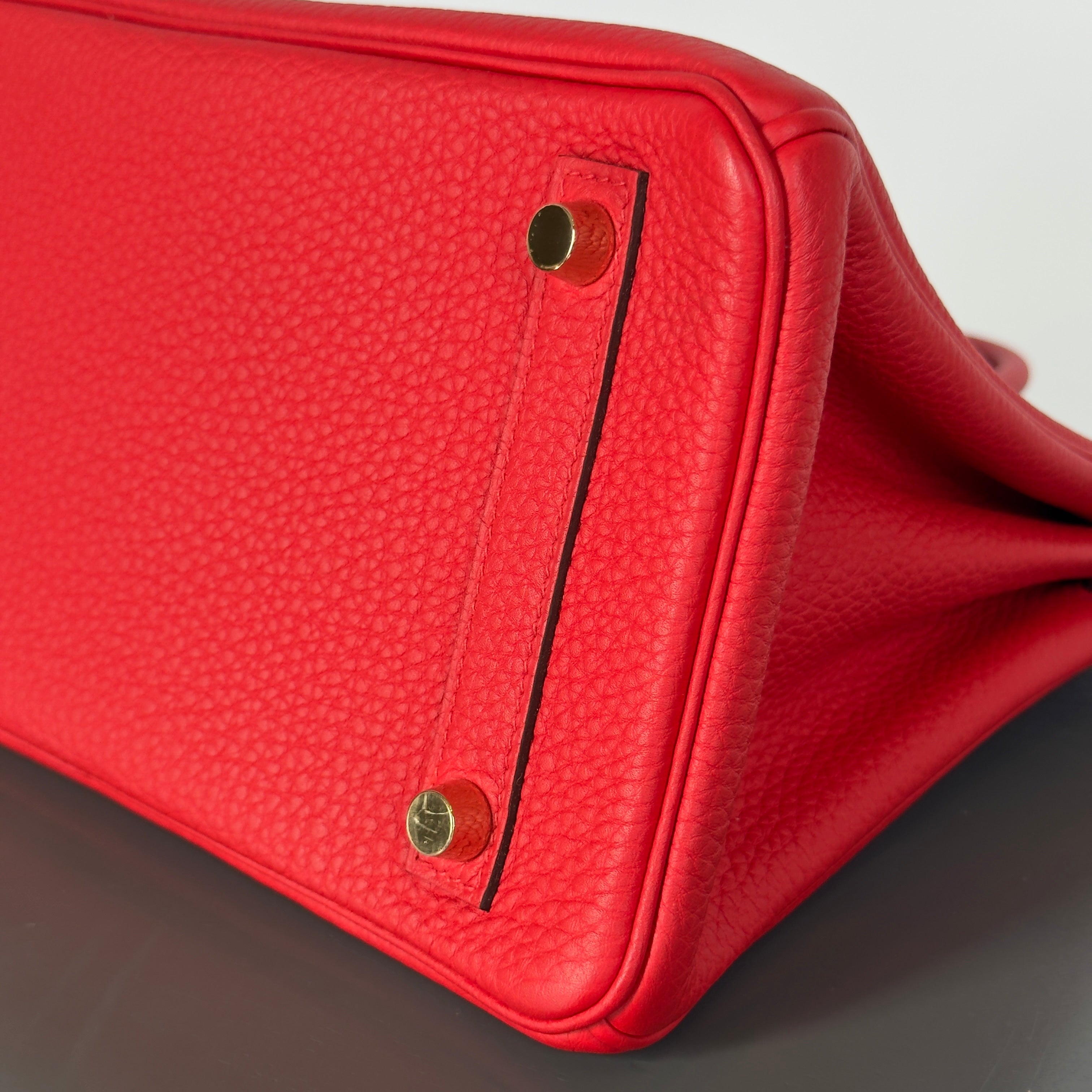 Hermes Birkin 25 Rouge De Coeur Togo Gold Toned Hardware -  Replica Handbags 