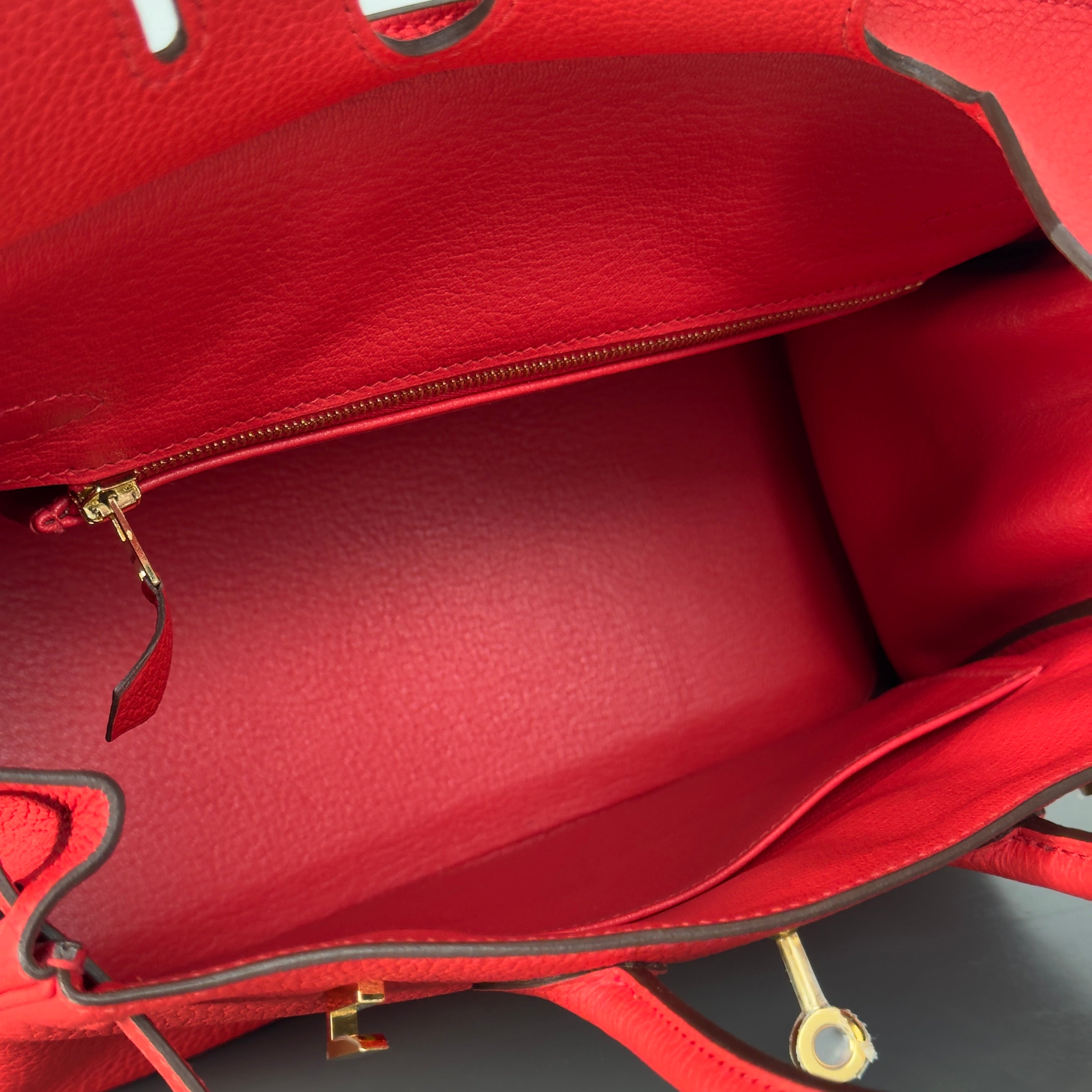 Hermes Birkin 25 Rouge De Coeur Togo Gold Toned Hardware -  Replica Handbags 