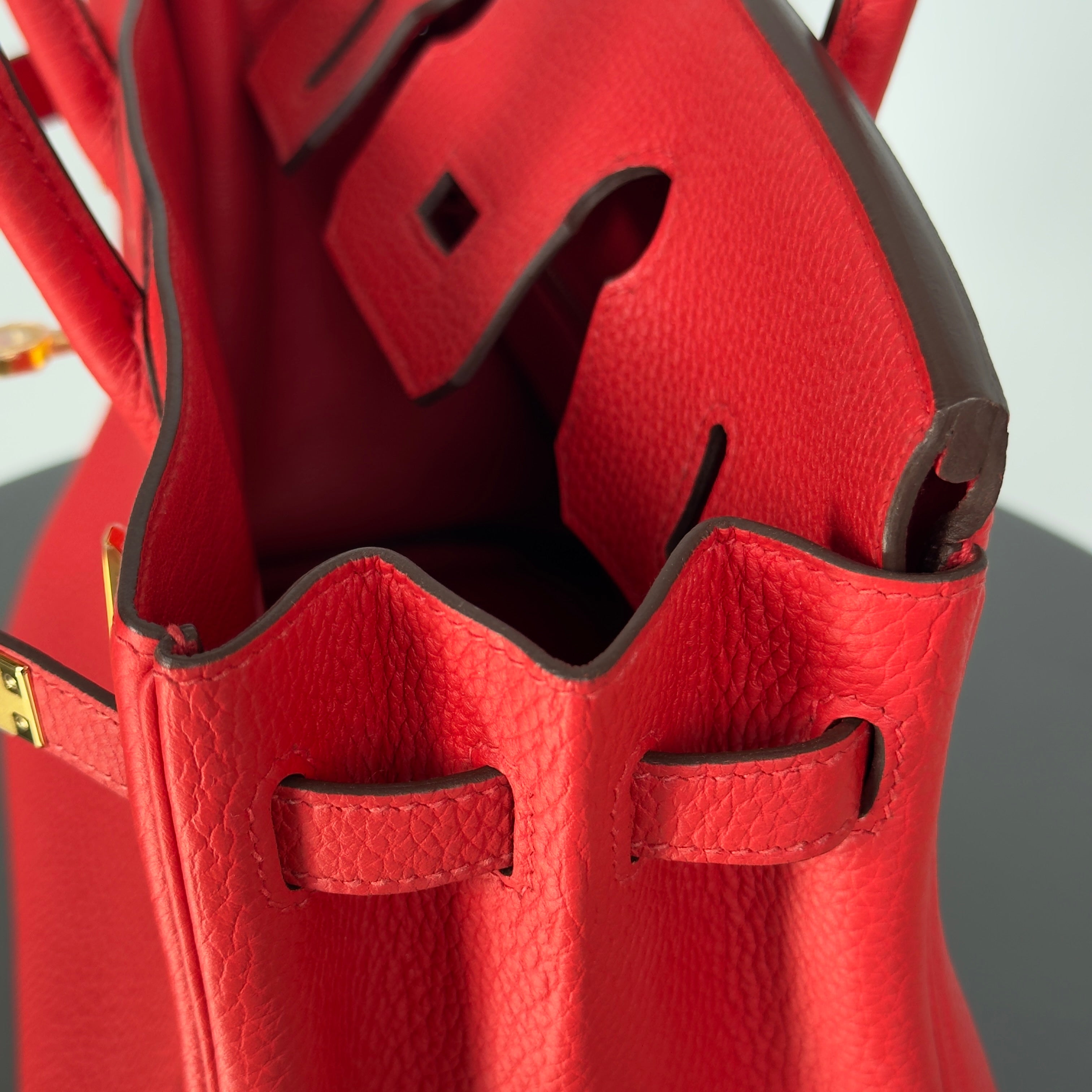 Hermes Birkin 25 Rouge De Coeur Togo Gold Toned Hardware -  Replica Handbags 