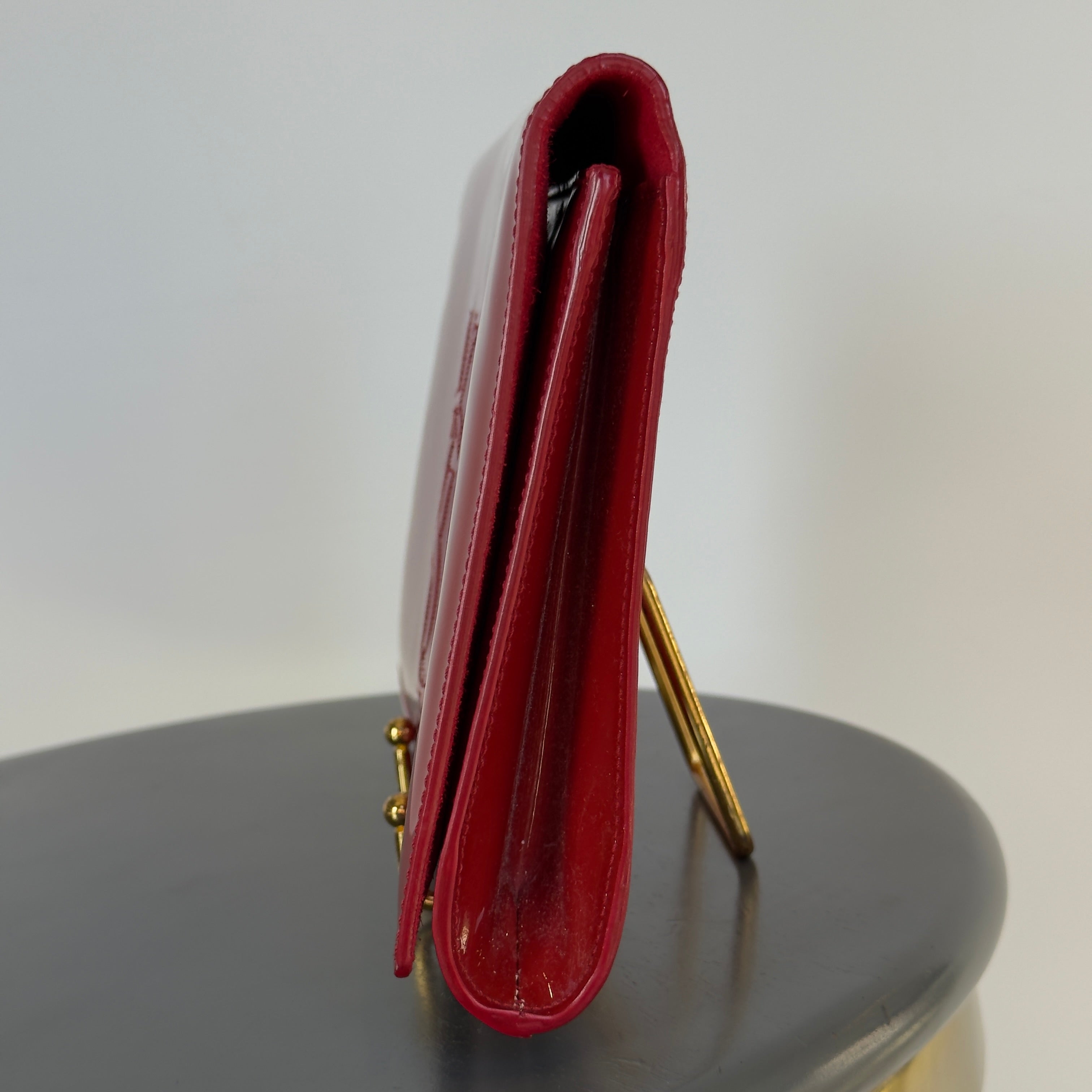 Yves Saint Laurent Belle De Jour Patent Leather Clutch Red