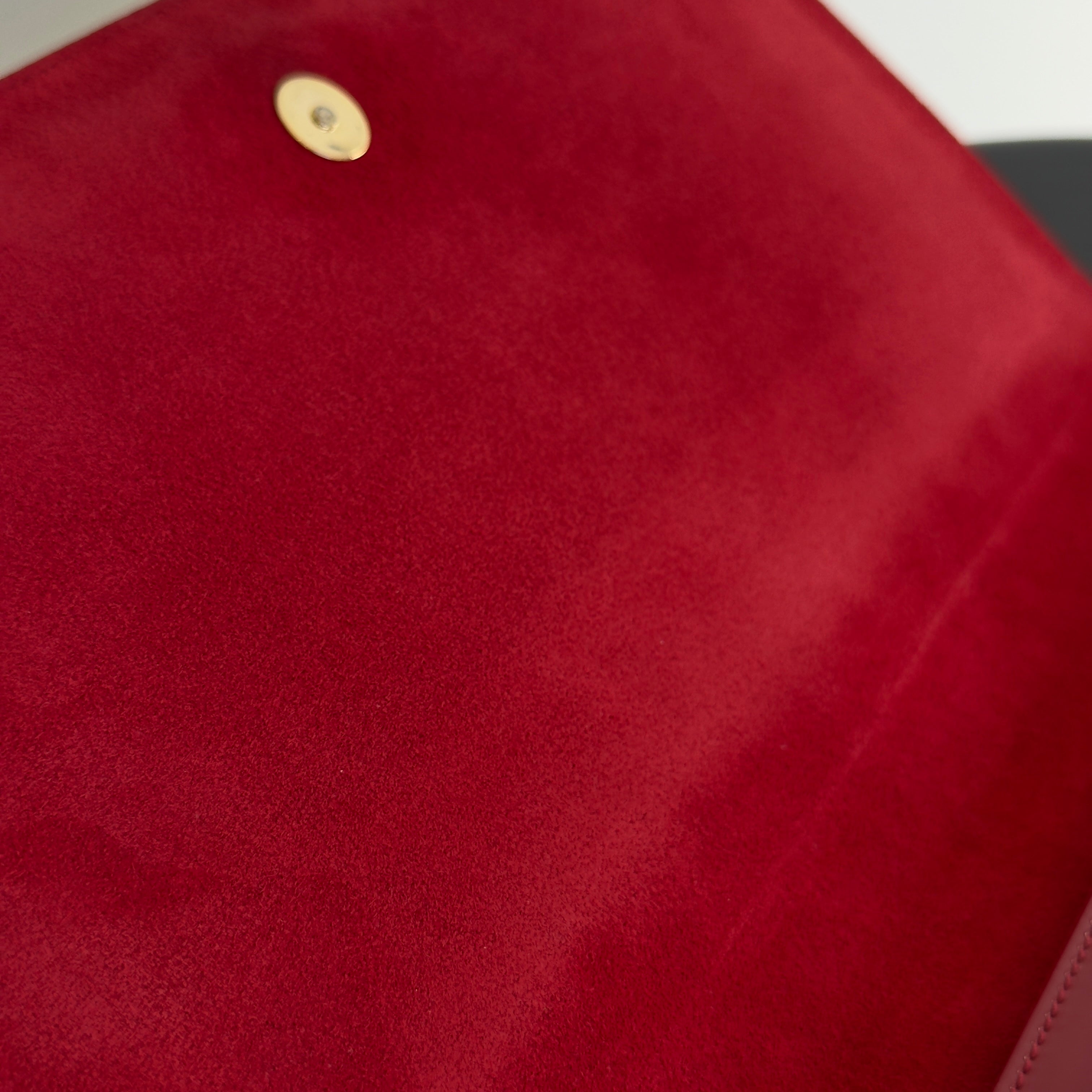 Yves Saint Laurent Belle De Jour Patent Leather Clutch Red