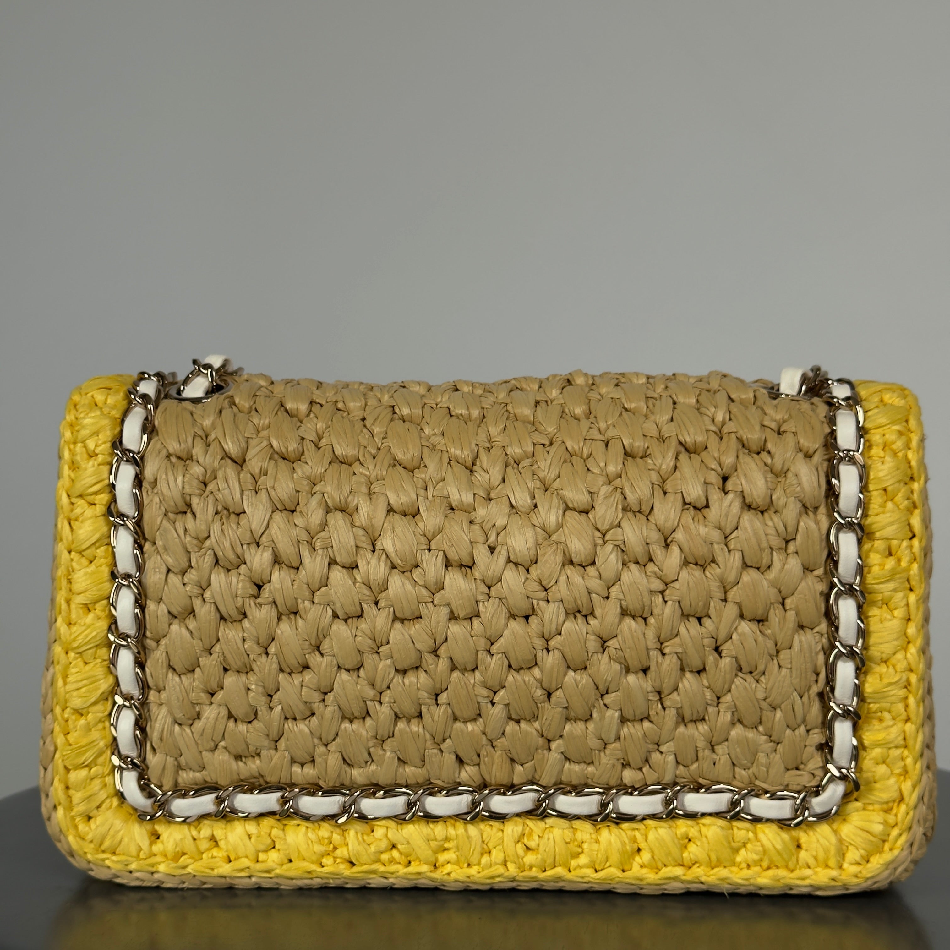 Chanel Raffia Chain Venice Beach Flap Bag Beige Yellow - Replica Handbags