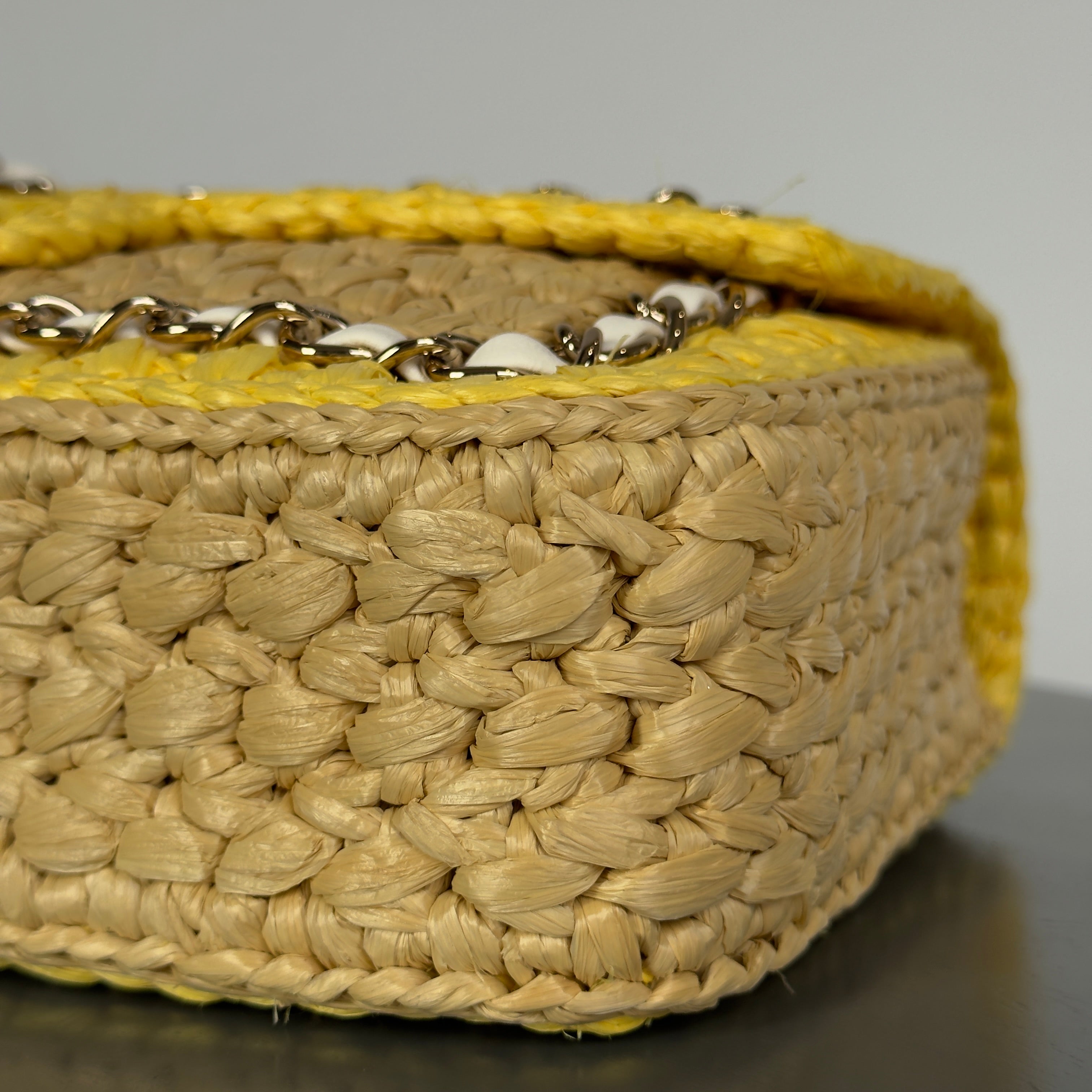 Chanel Raffia Chain Venice Beach Flap Bag Beige Yellow - Replica Handbags