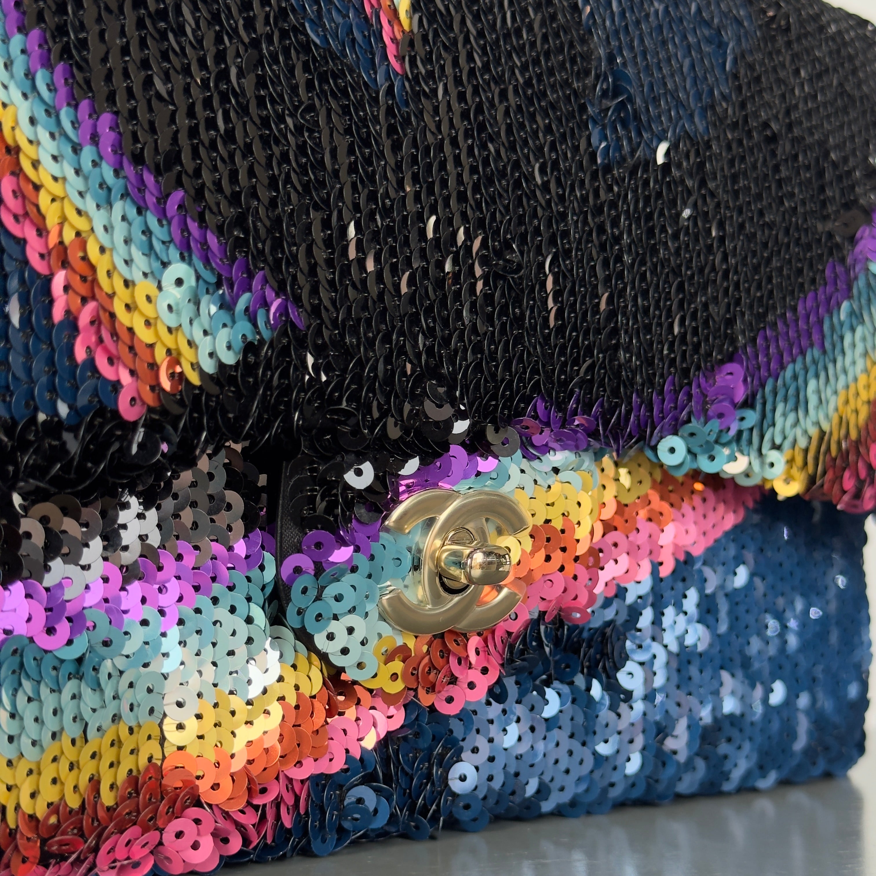 Chanel Rainbow Sequin 2021 Flap Bag - Replica Handbags
