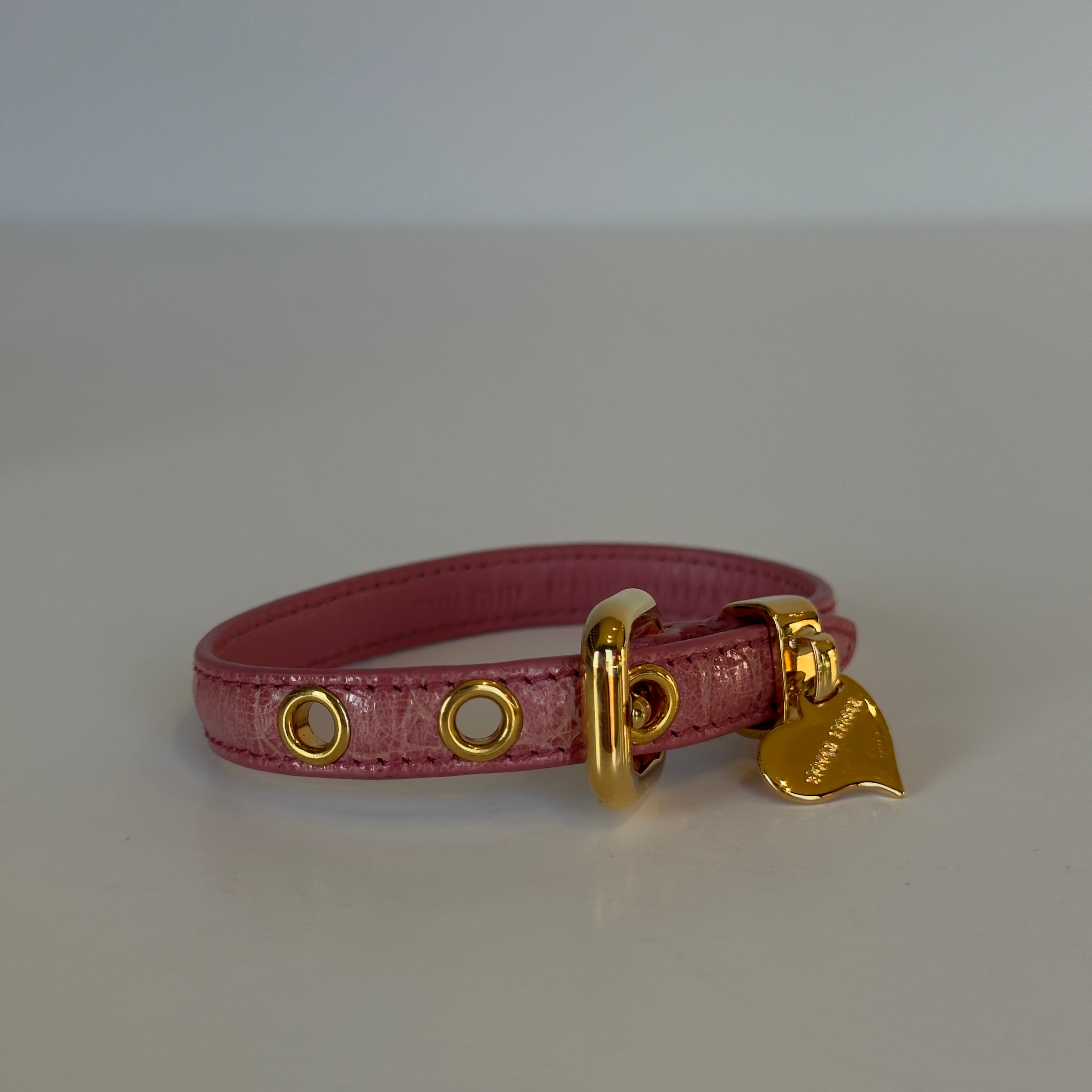 Miu Miu Blush Pink Heart Charm Bracelet