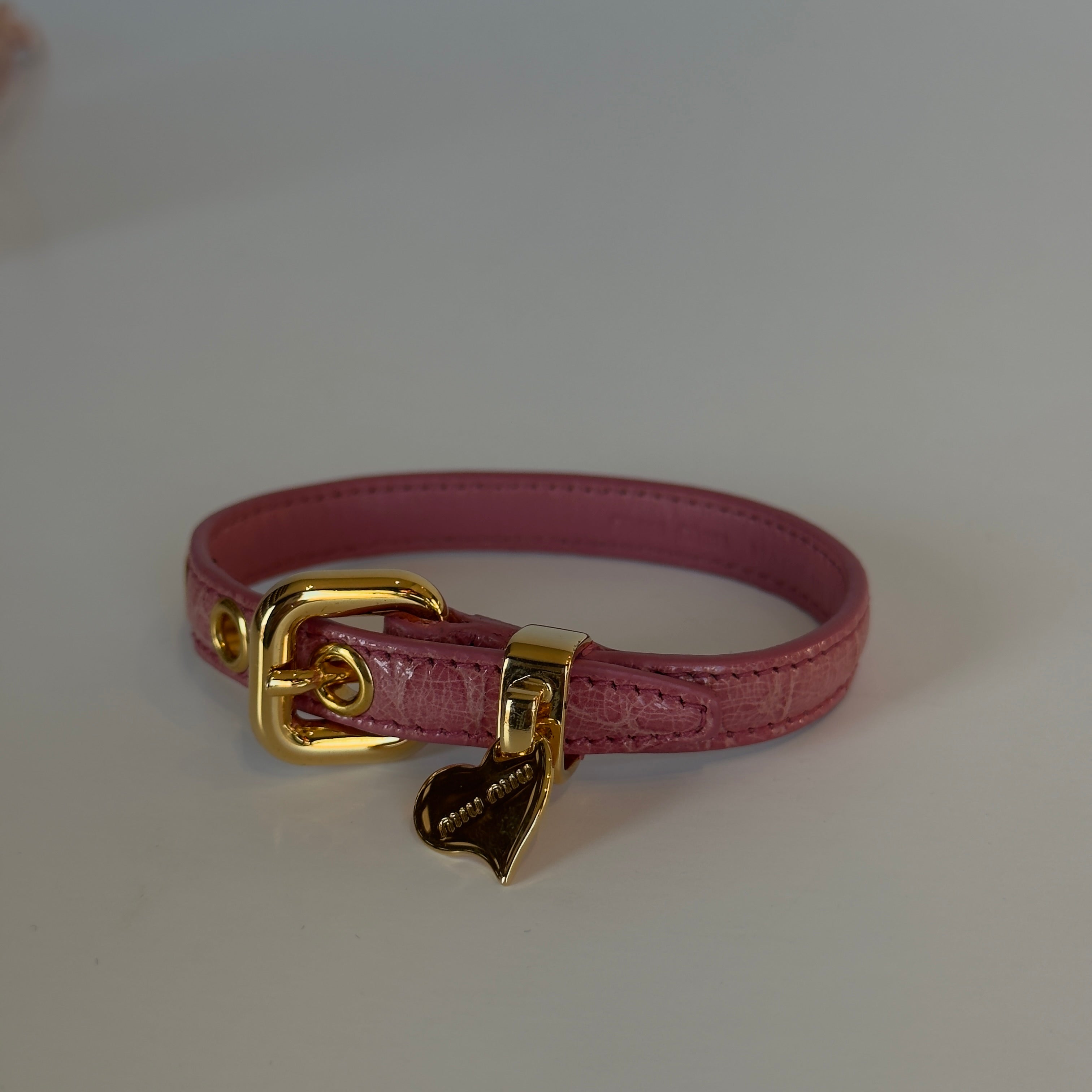 Miu Miu Blush Pink Heart Charm Bracelet