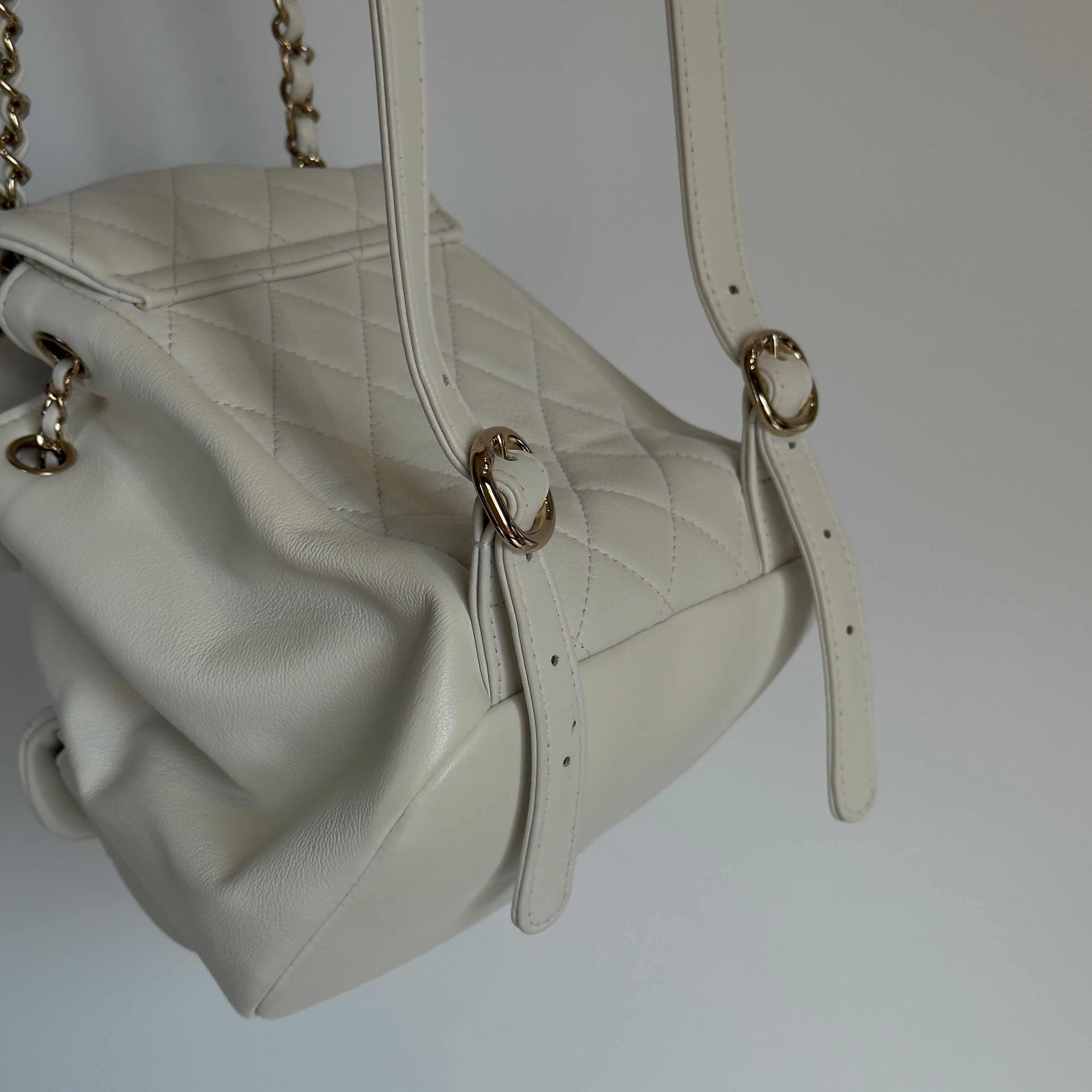 Chanel Small Duma Pockets Drawstring Backpack White -  Replica Handbags 