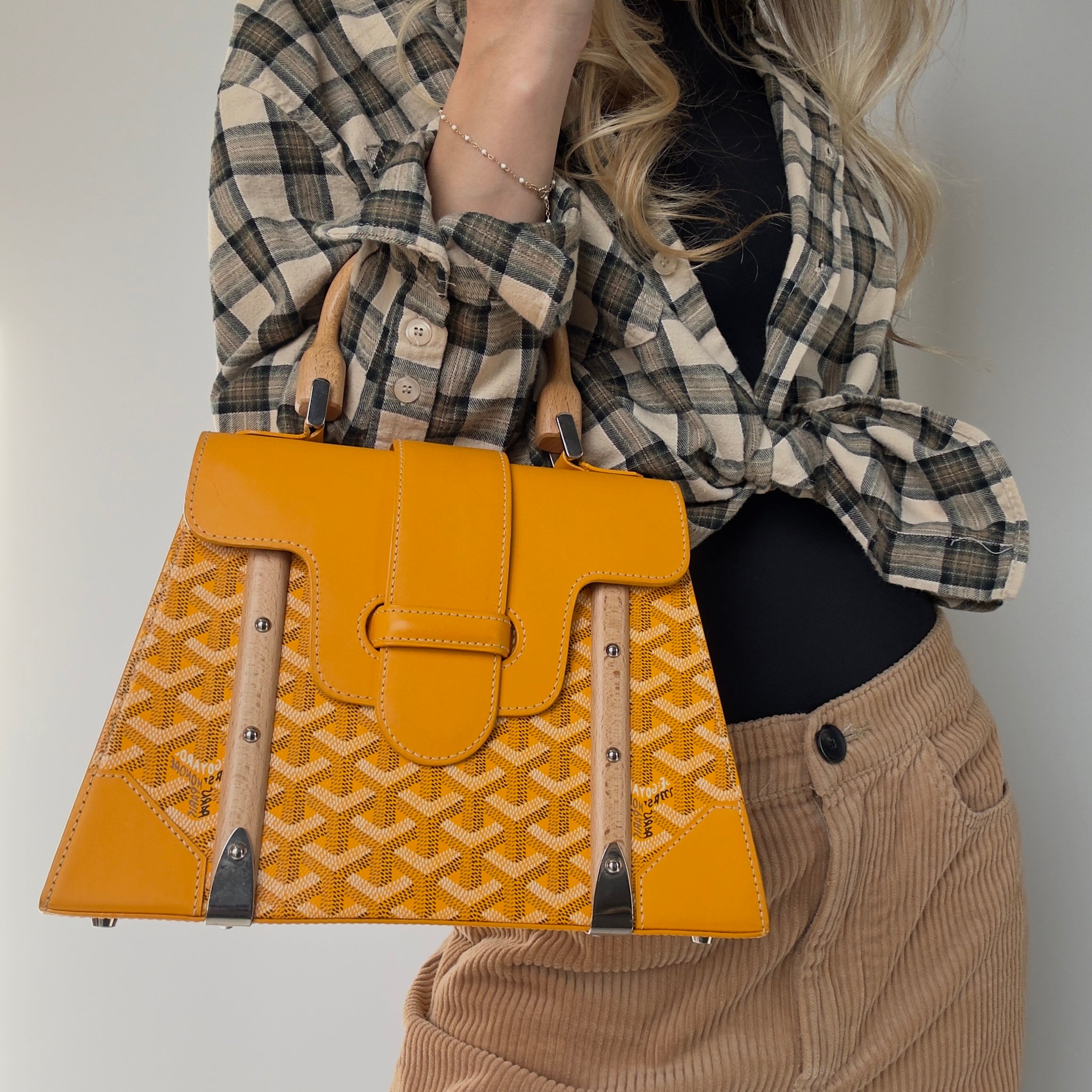 Goyard Goyardine Saigon PM Yellow - Replica Handbags