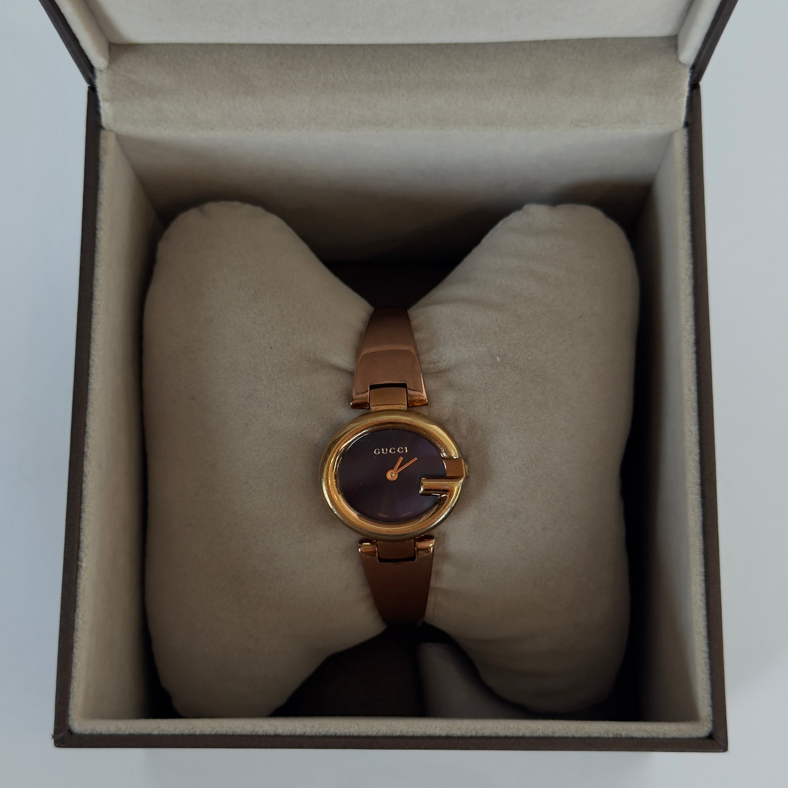 Gucci Guccissima Rose Gold Tone Black Dial Horsebit Watch - Replica Handbags