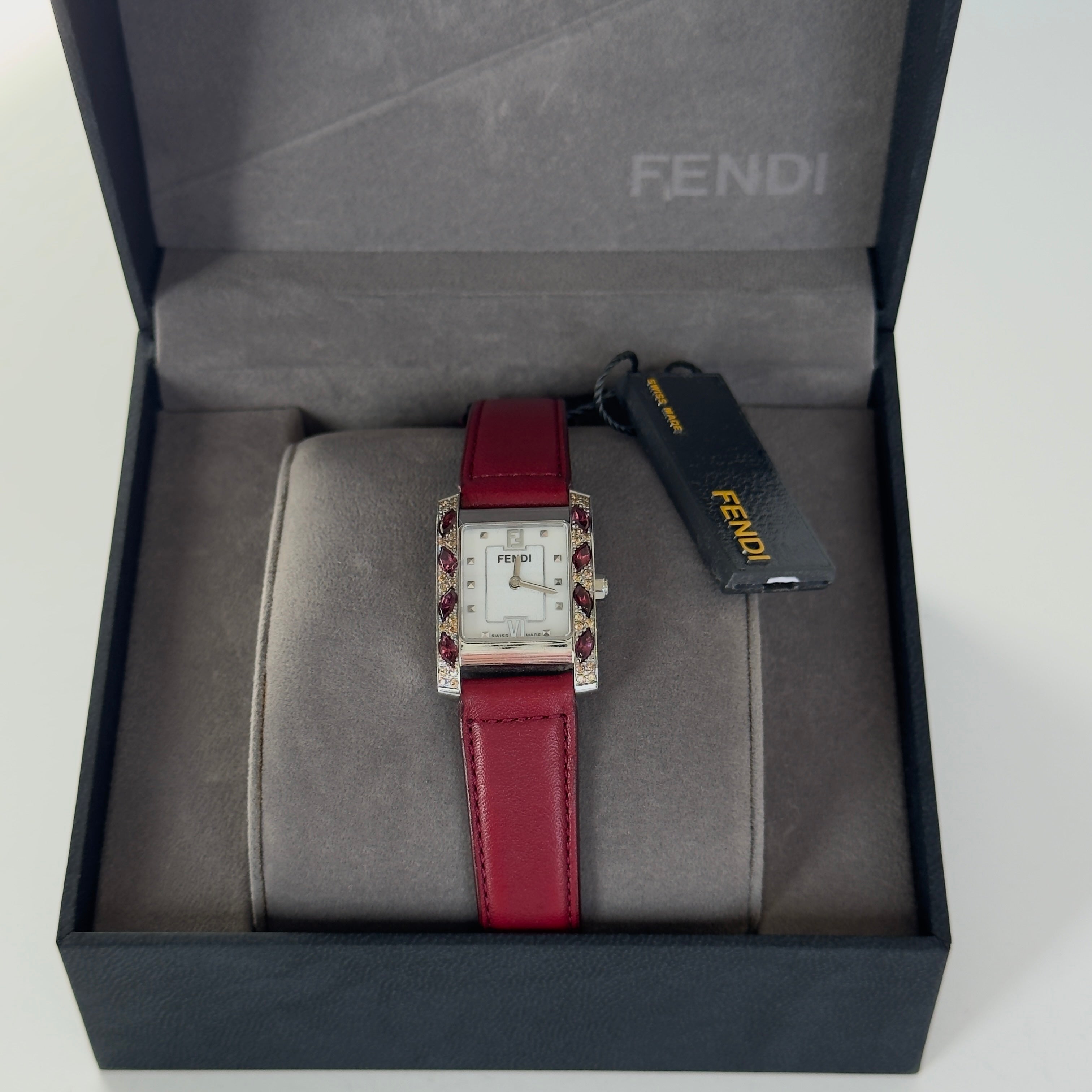 Fendi Classico 7000L Mother of Pearl Dial Crystal Case Watch - Replica Handbags