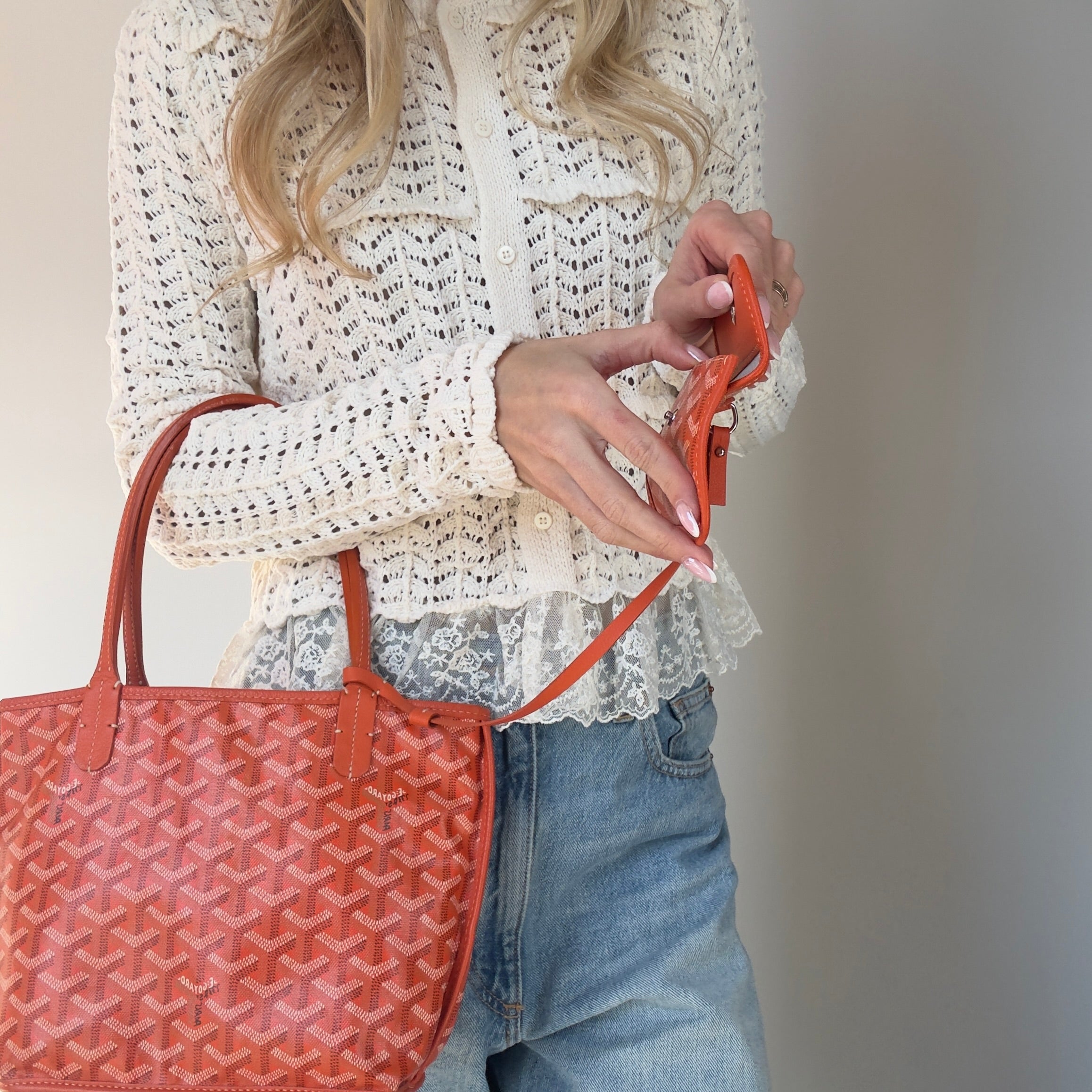 Goyard Mini Anjou Orange Tote