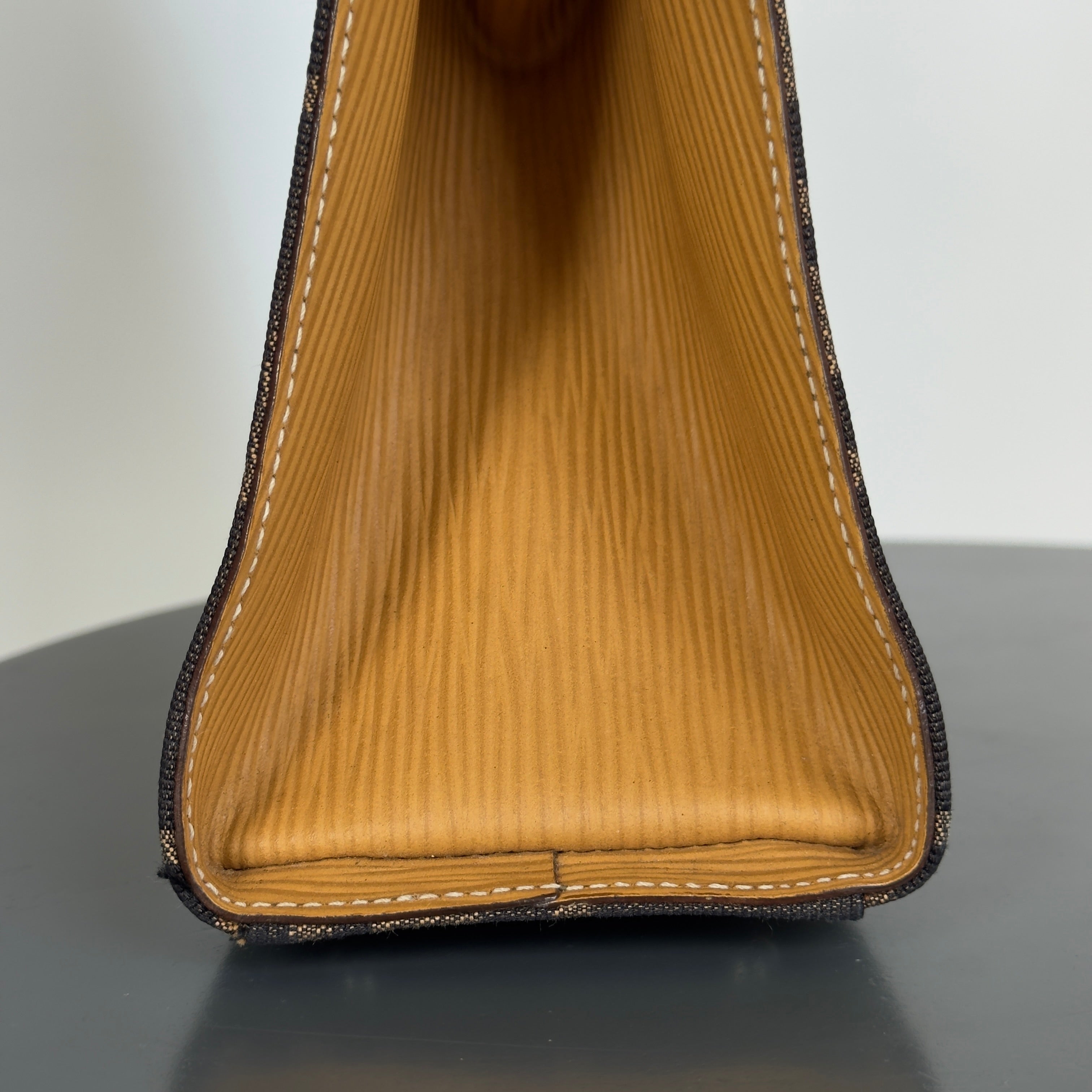 Fendi Brown Zucca Canvas Kiss Lock Bag