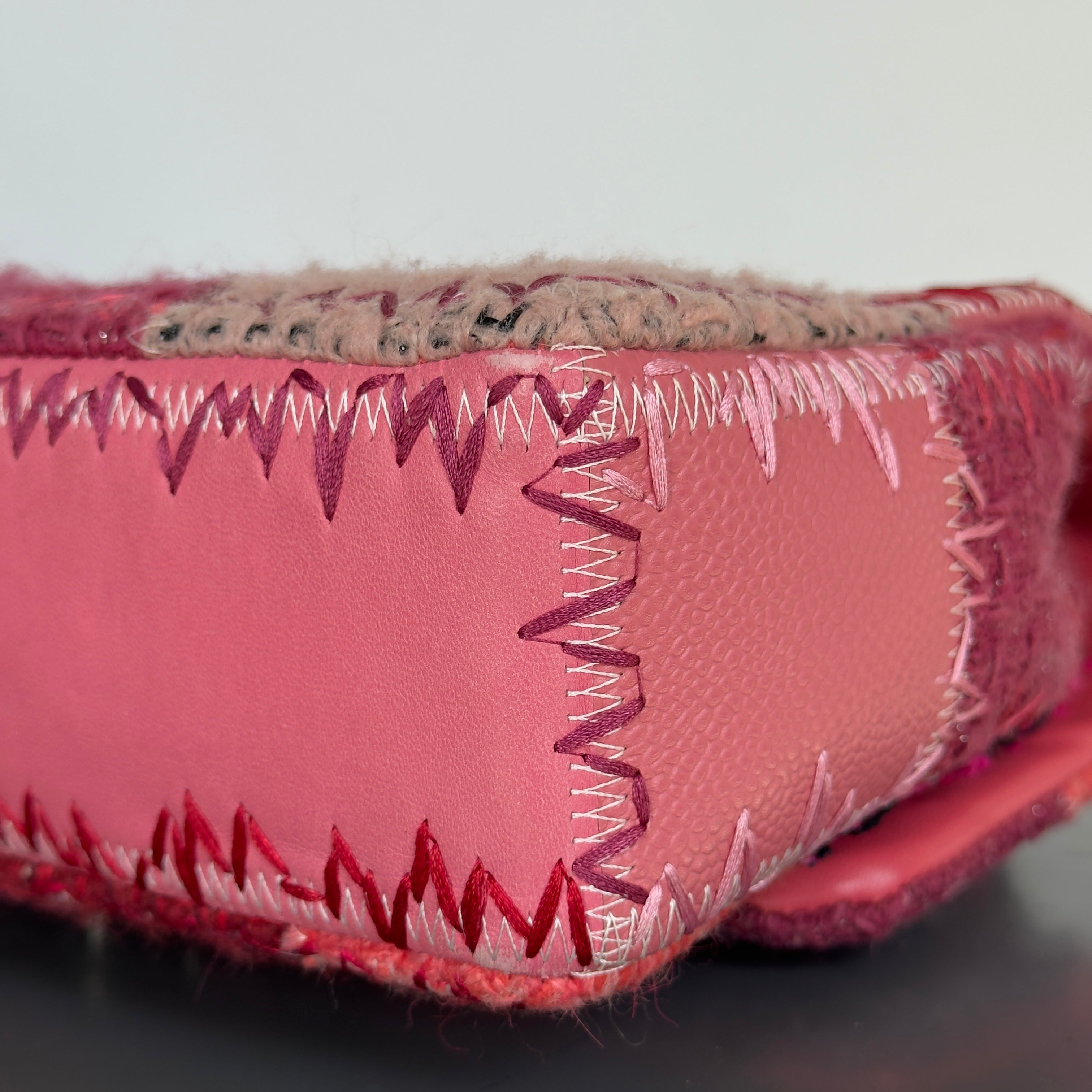 Ultra Rare Chanel Pink Tweed Patchwork Flap Bag