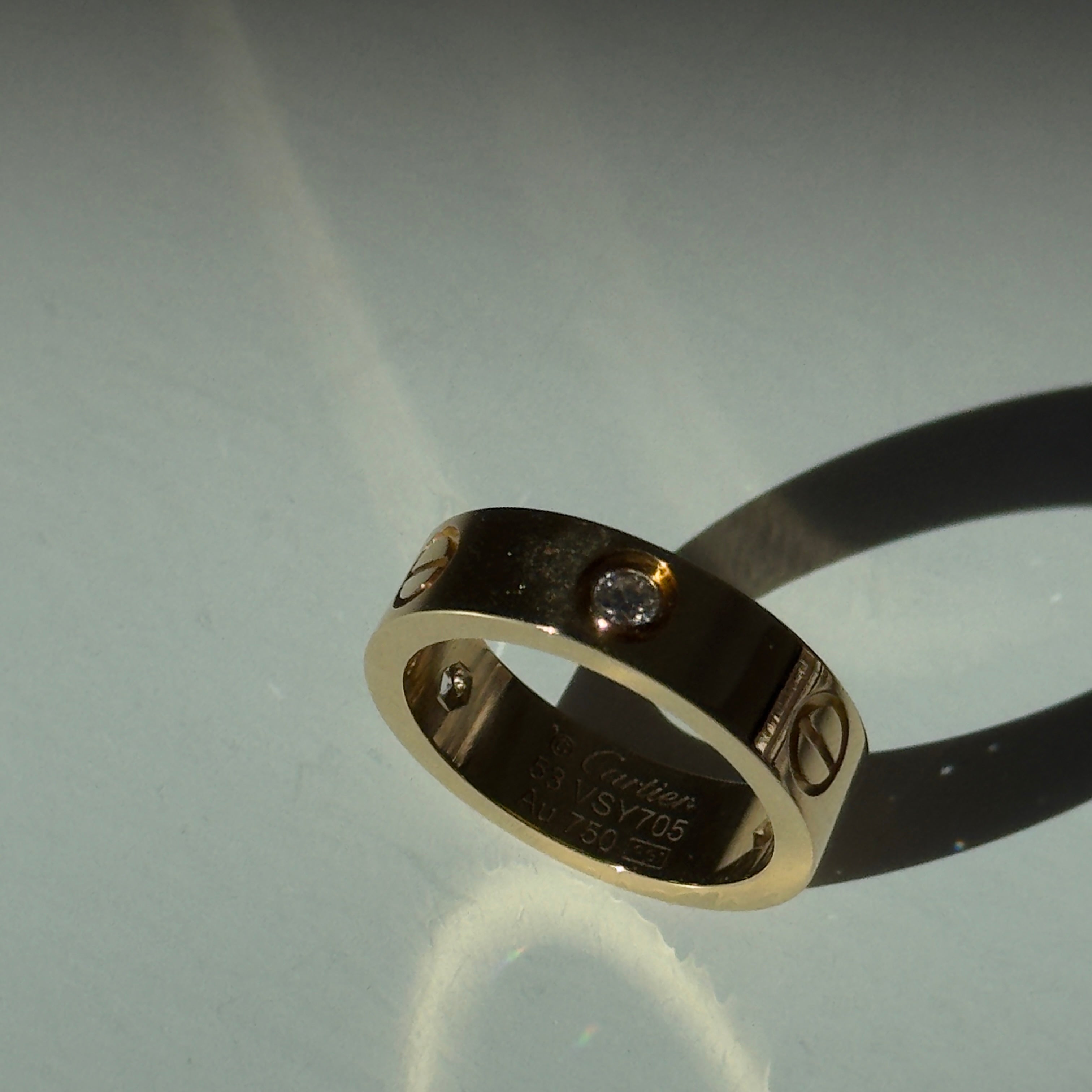 Cartier 18K Yellow Gold Diamond 5.5mm Love Ring