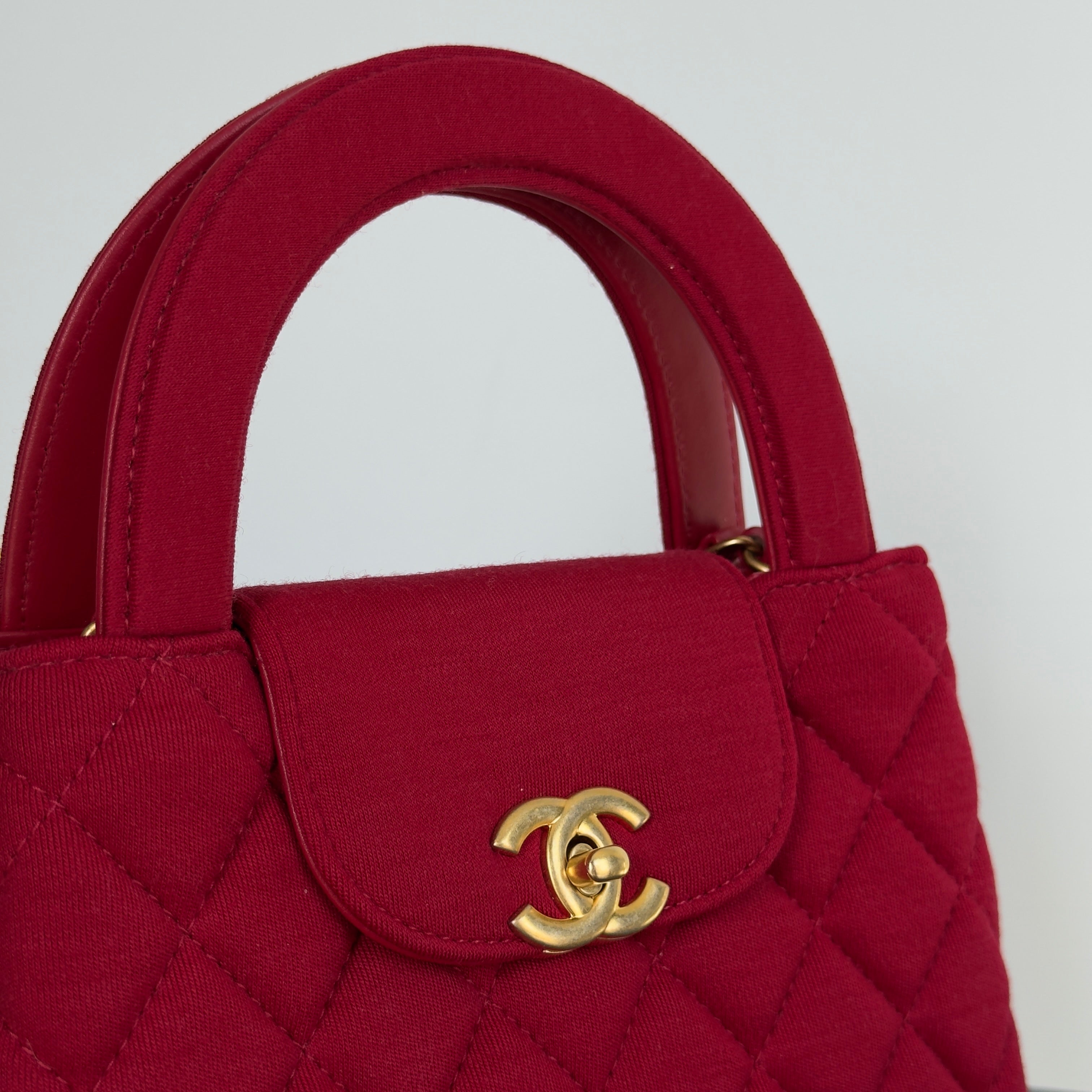 Chanel 2023 Red Jersey Nano Kelly