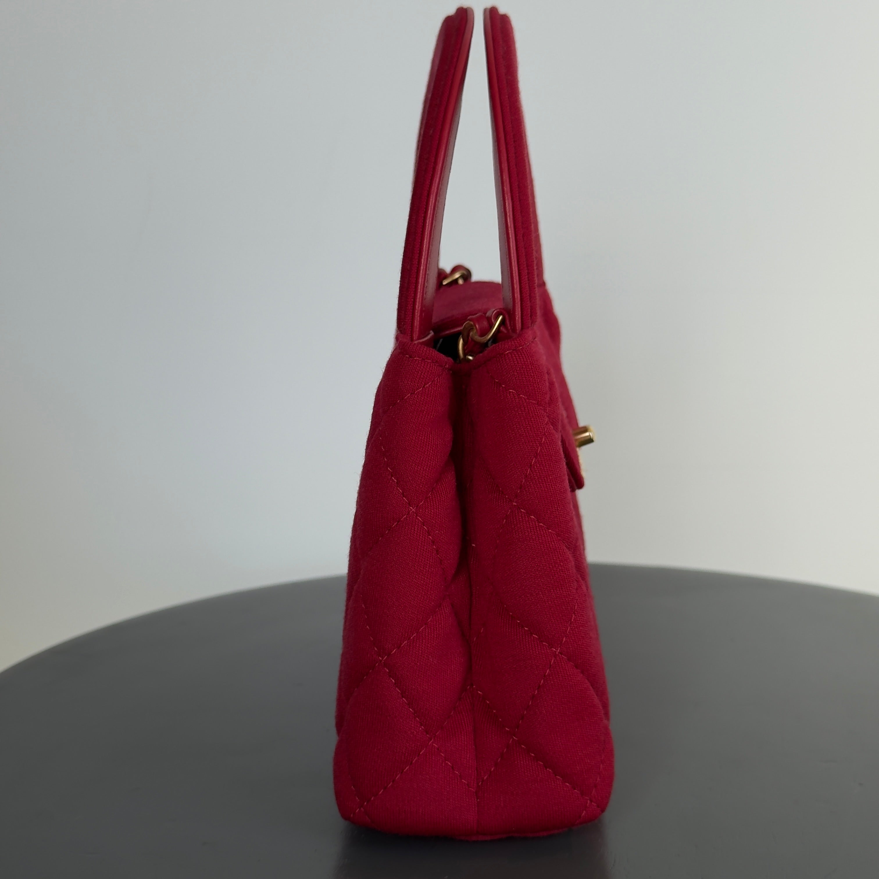 Chanel 2023 Red Jersey Nano Kelly