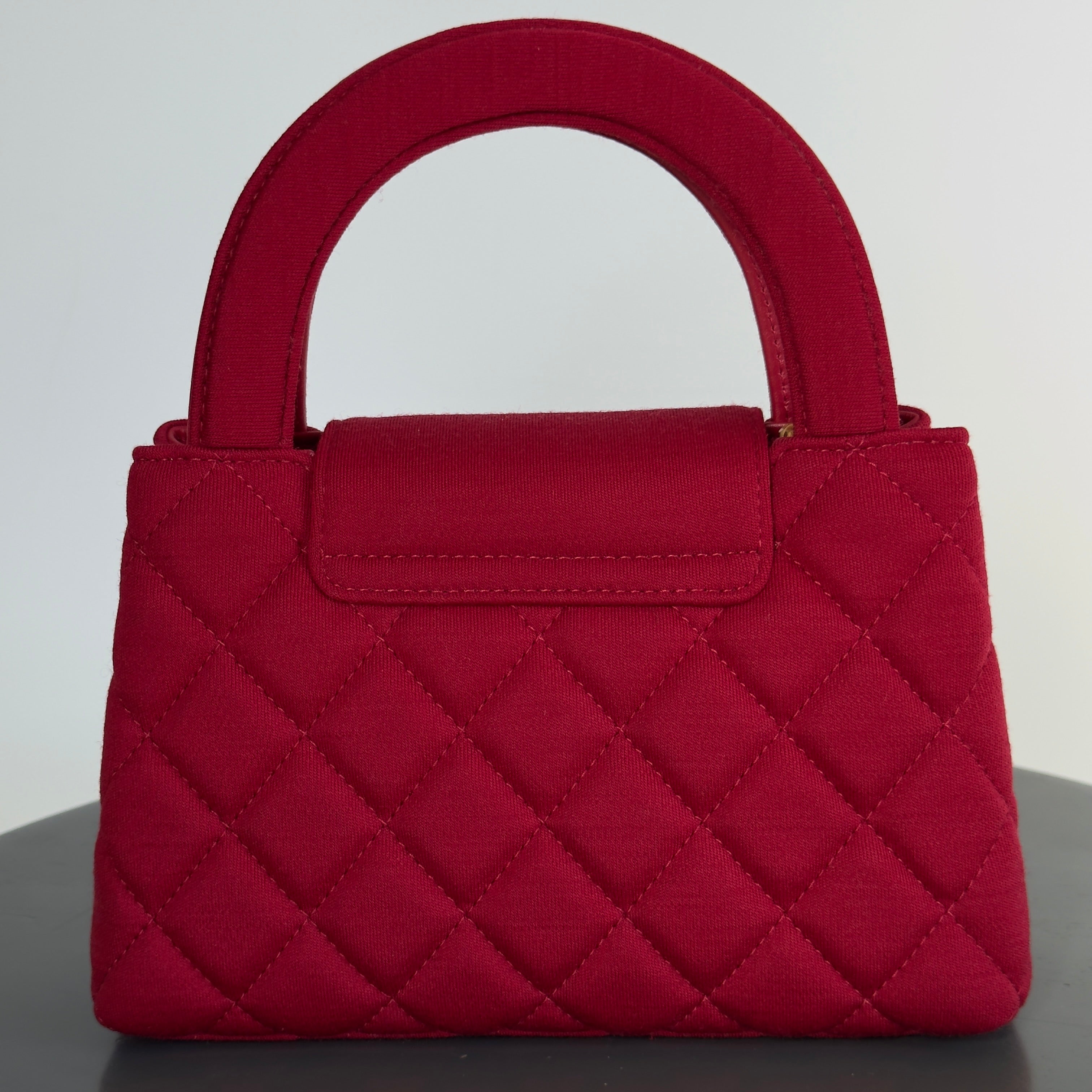 Chanel 2023 Red Jersey Nano Kelly
