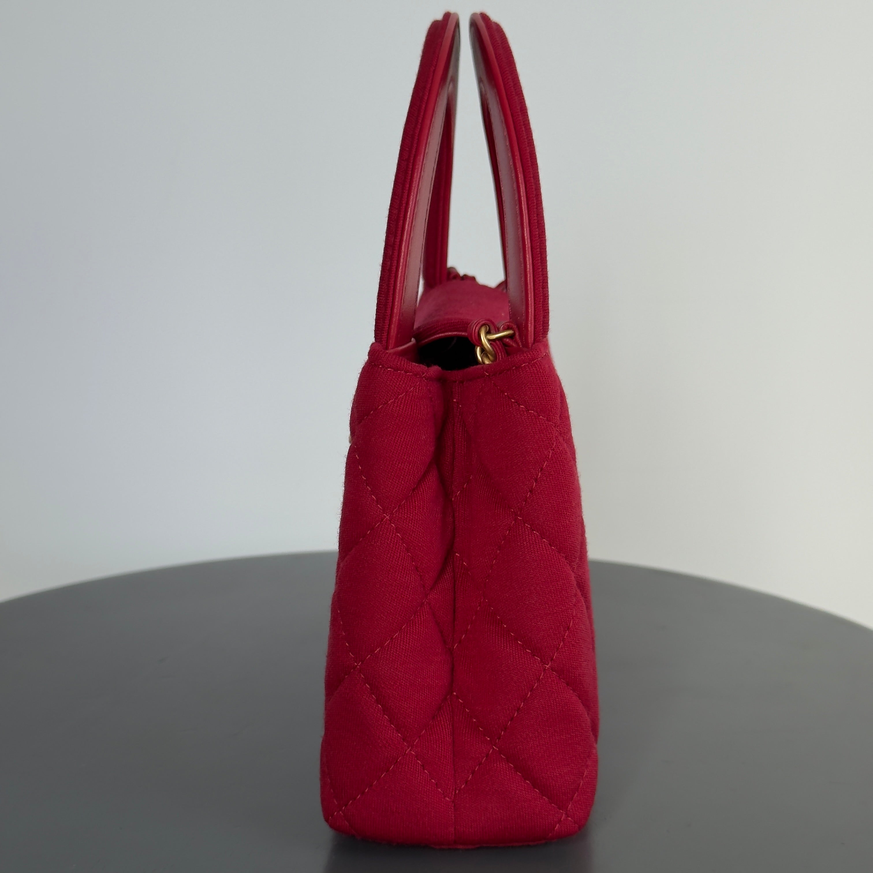 Chanel 2023 Red Jersey Nano Kelly