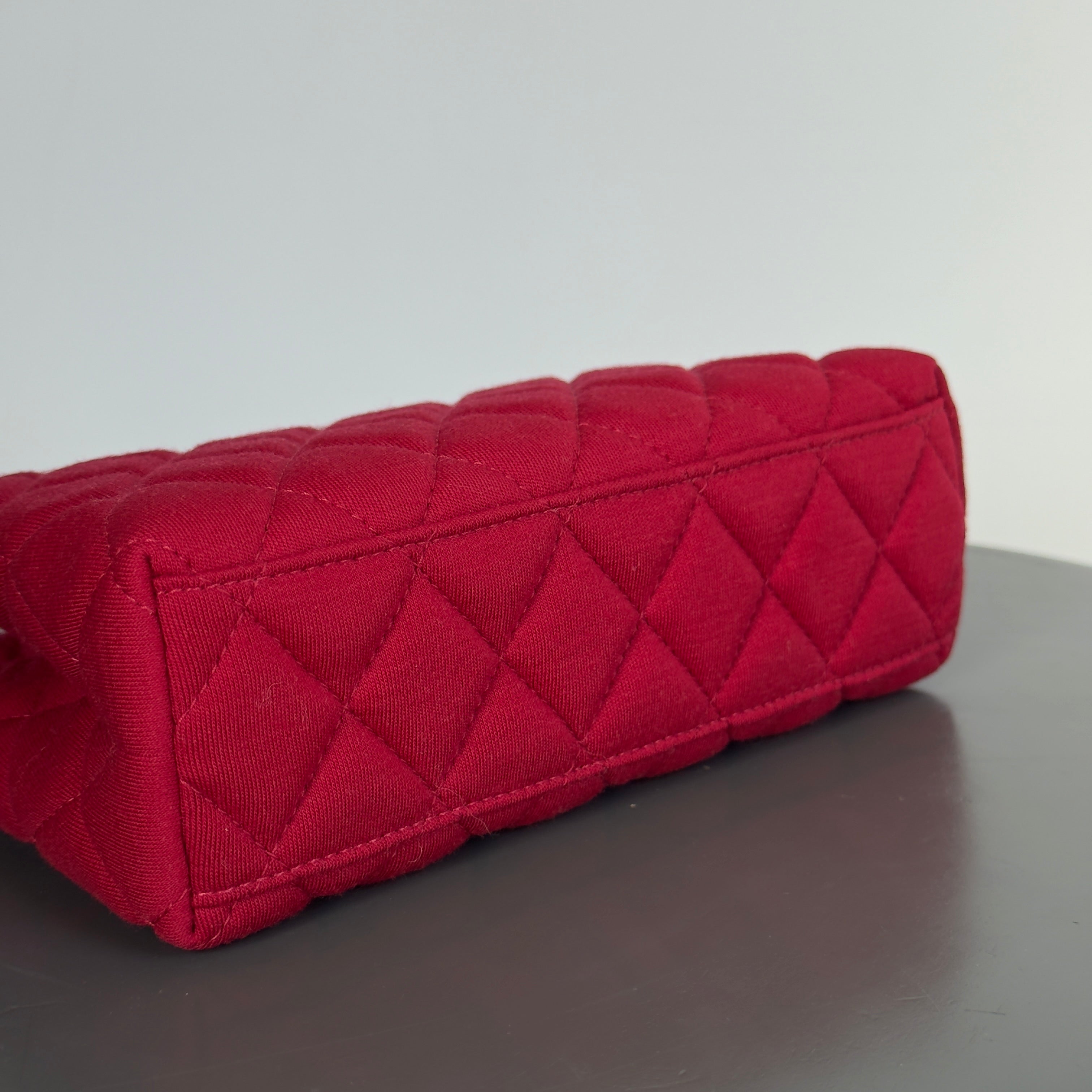 Chanel 2023 Red Jersey Nano Kelly